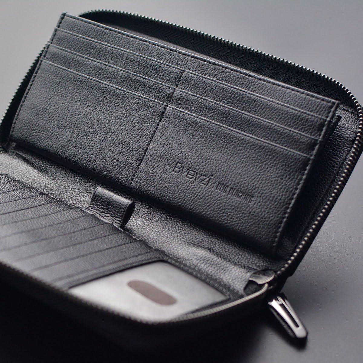 Cartera Bveyzi para Mujeres con Bloqueo RFID de Cuero Negro