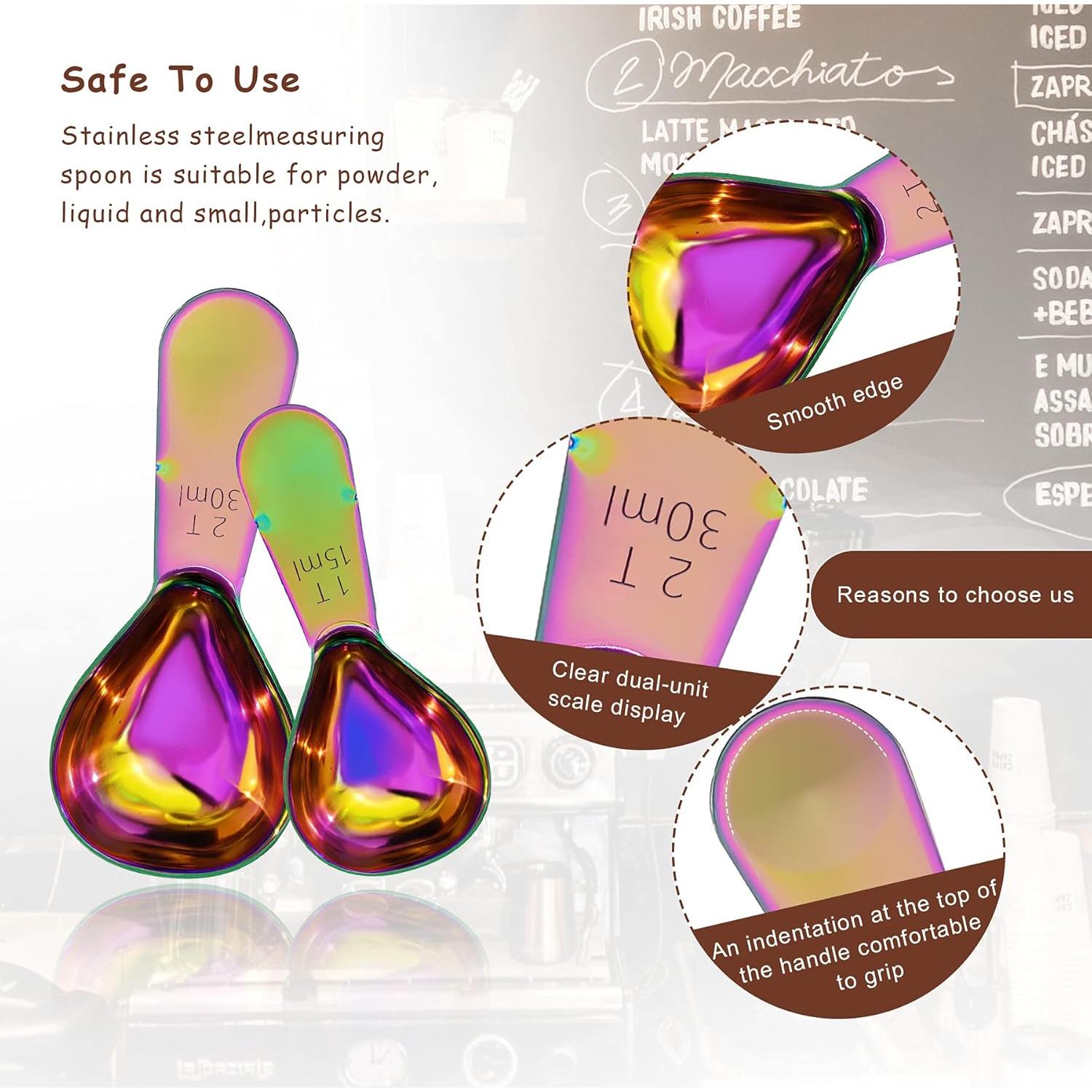 Juego de 2 cucharas medidoras Philbinden de acero inoxidable