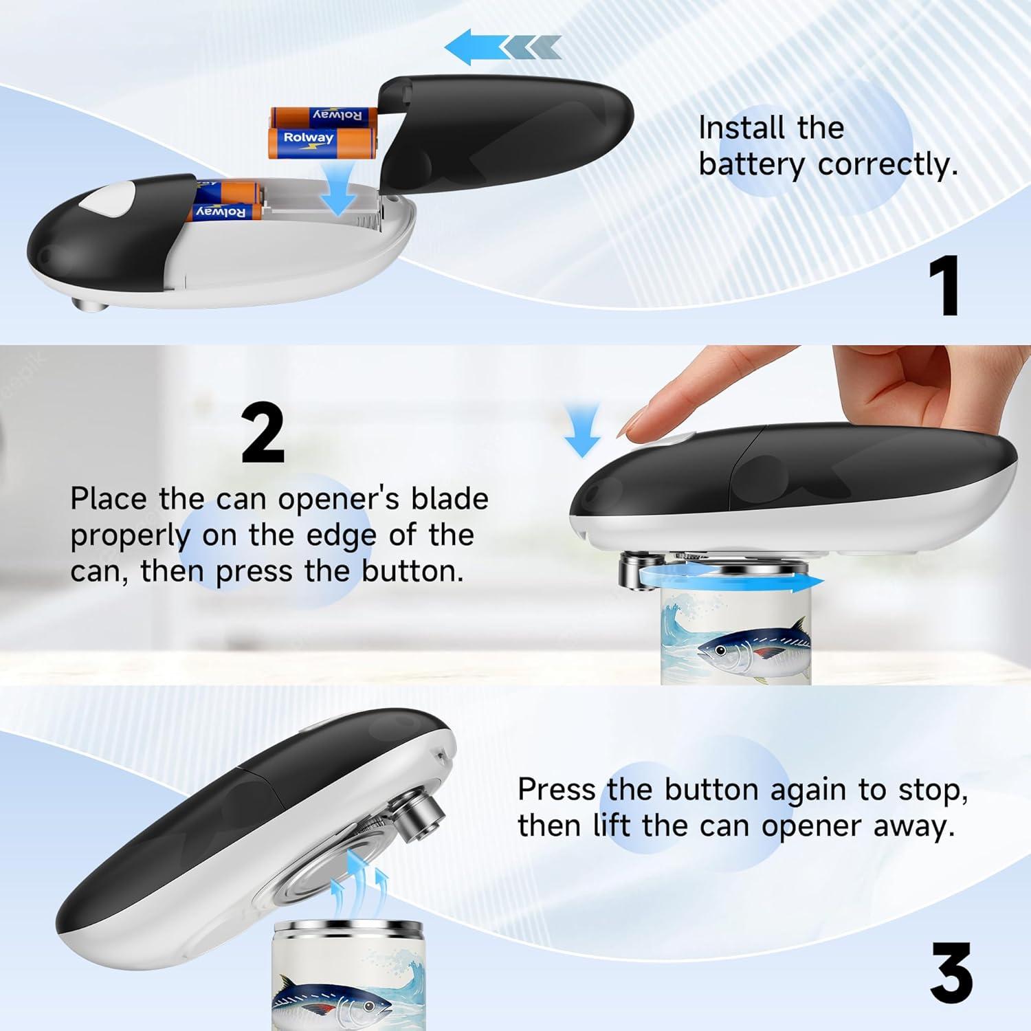 Abrelatas Eléctrico ROLWAY ECO Antideslizante para Personas Mayores