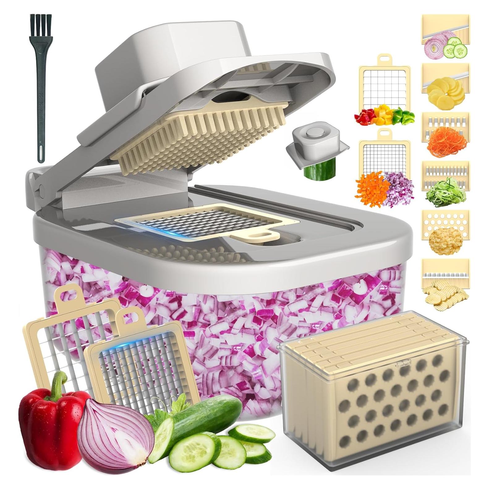 Cortador Mandolina 11-en-1 Sienfix Beige, Picador de Verduras