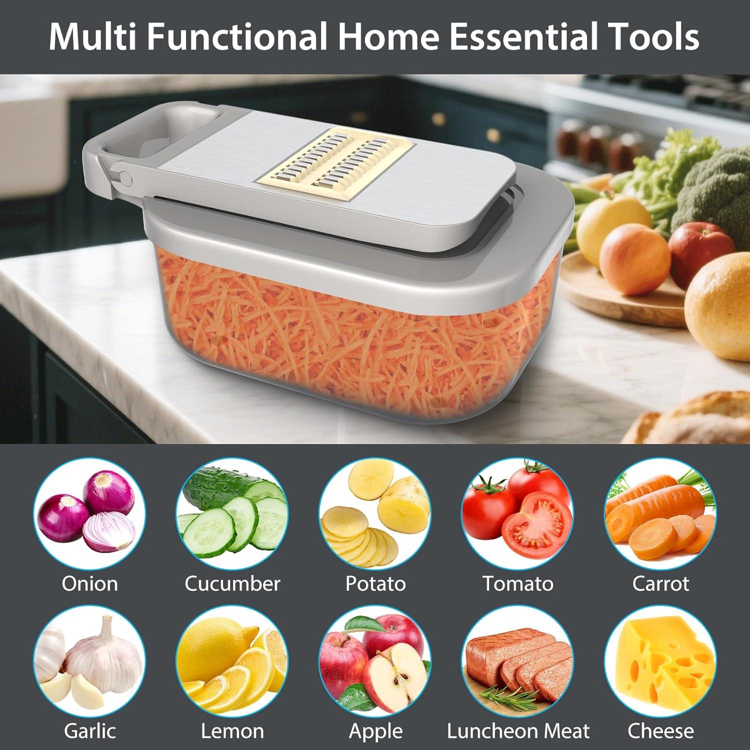 Cortador Mandolina 11-en-1 Sienfix Beige, Picador de Verduras