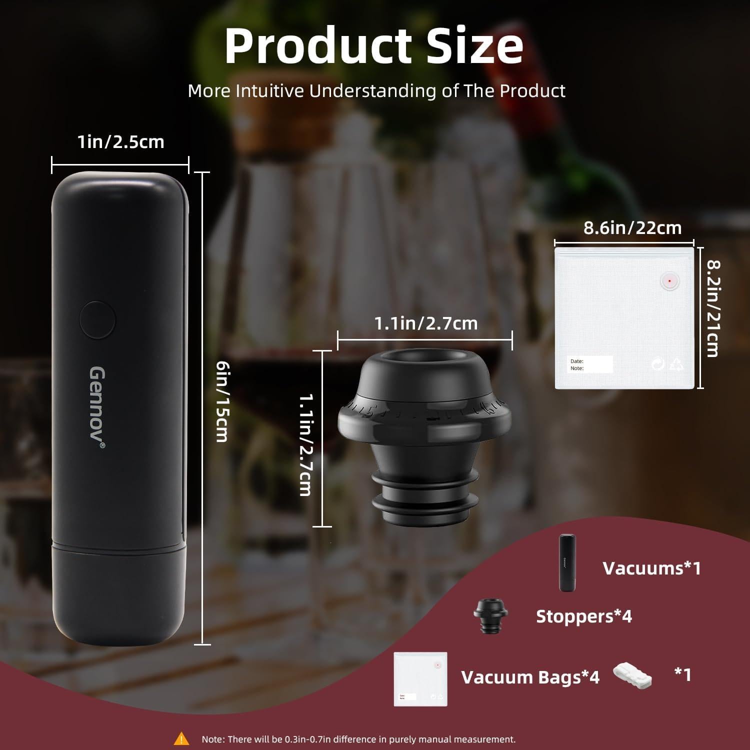 Conservador de Vino Eléctrico Gennov con Bomba y Tapones