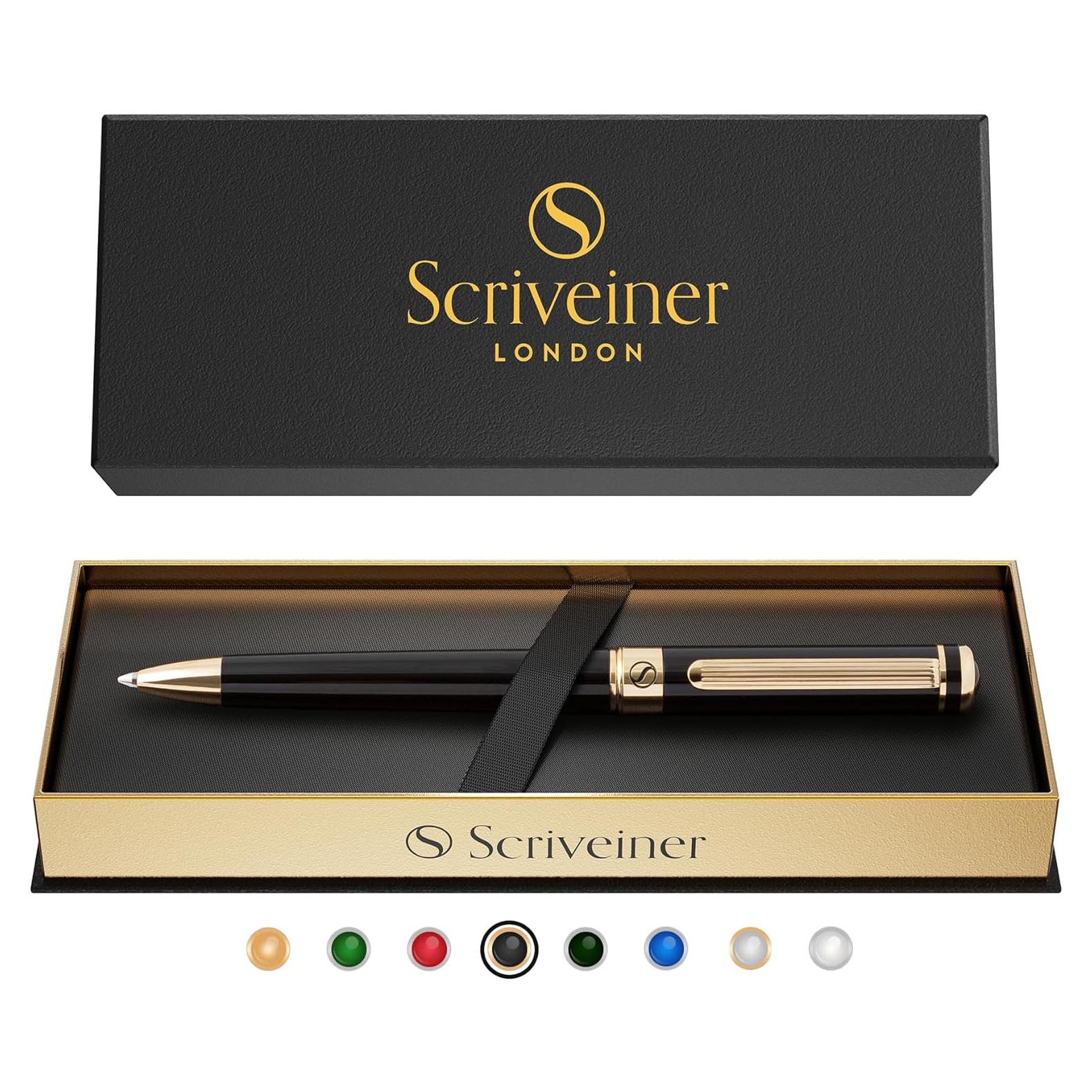 Bolígrafo de Lujo Scriveiner Negro con Oro - Recarga Schmidt