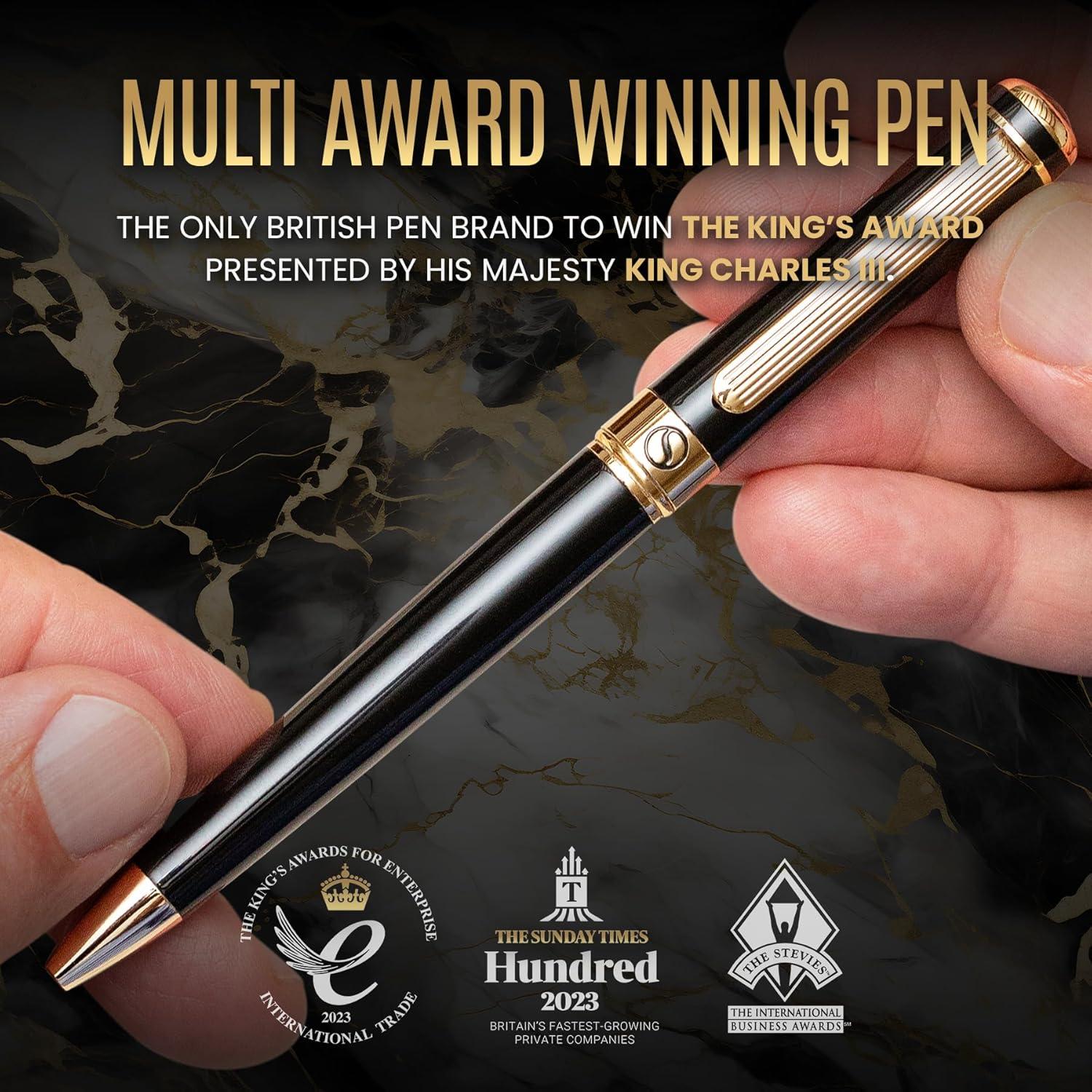 Bolígrafo de Lujo Scriveiner Negro con Oro - Recarga Schmidt