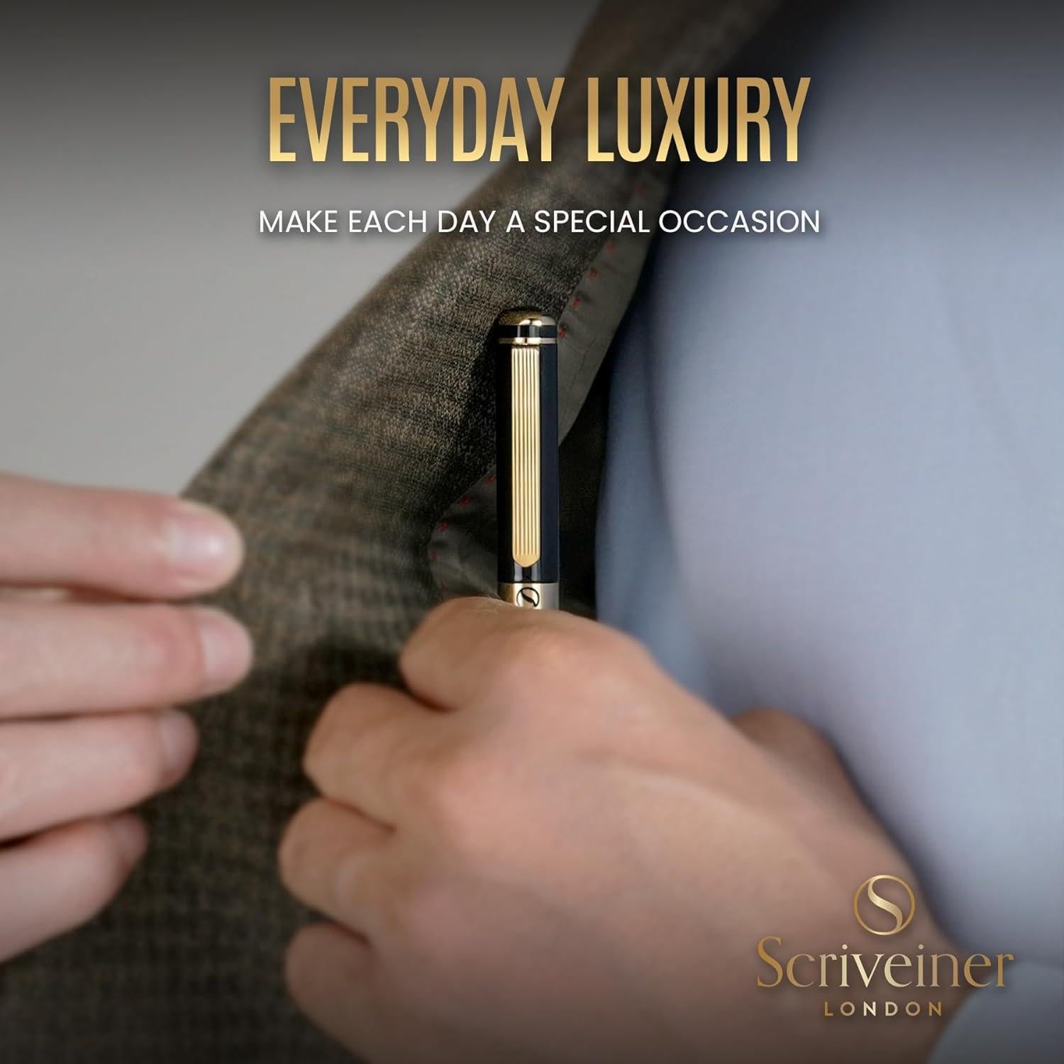 Bolígrafo de Lujo Scriveiner Negro con Oro - Recarga Schmidt