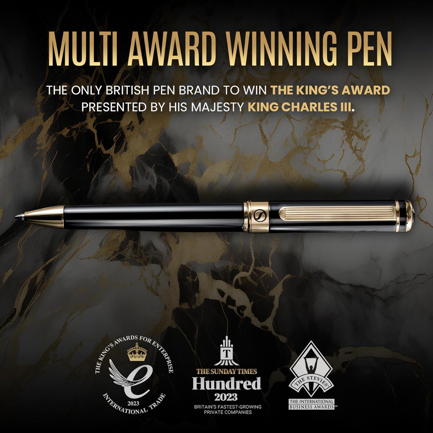 Bolígrafo de Lujo Scriveiner Negro con Oro - Recarga Schmidt