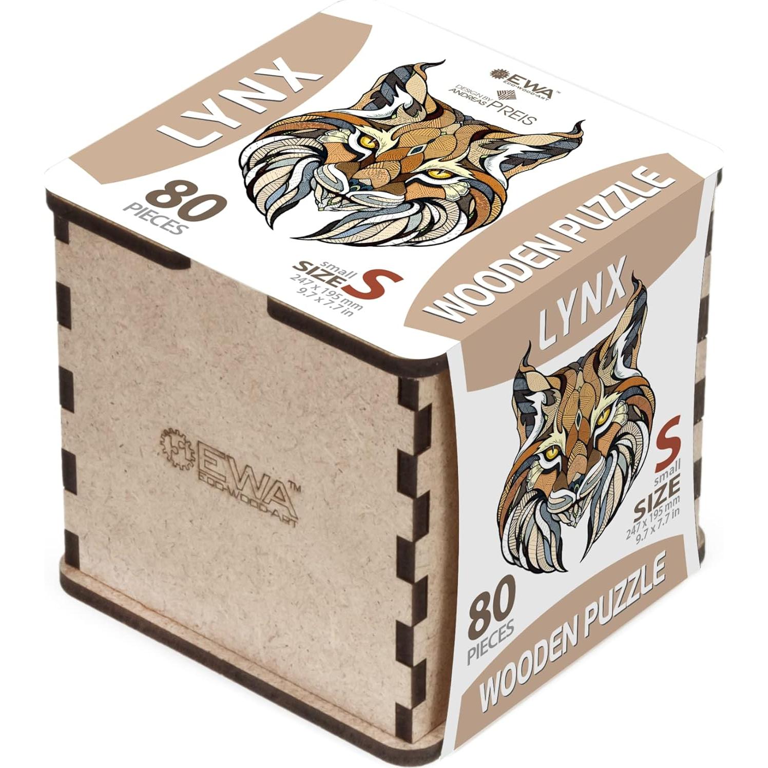 Rompecabezas de Madera EWA Lynx 80 Piezas 24.64x19.49cm