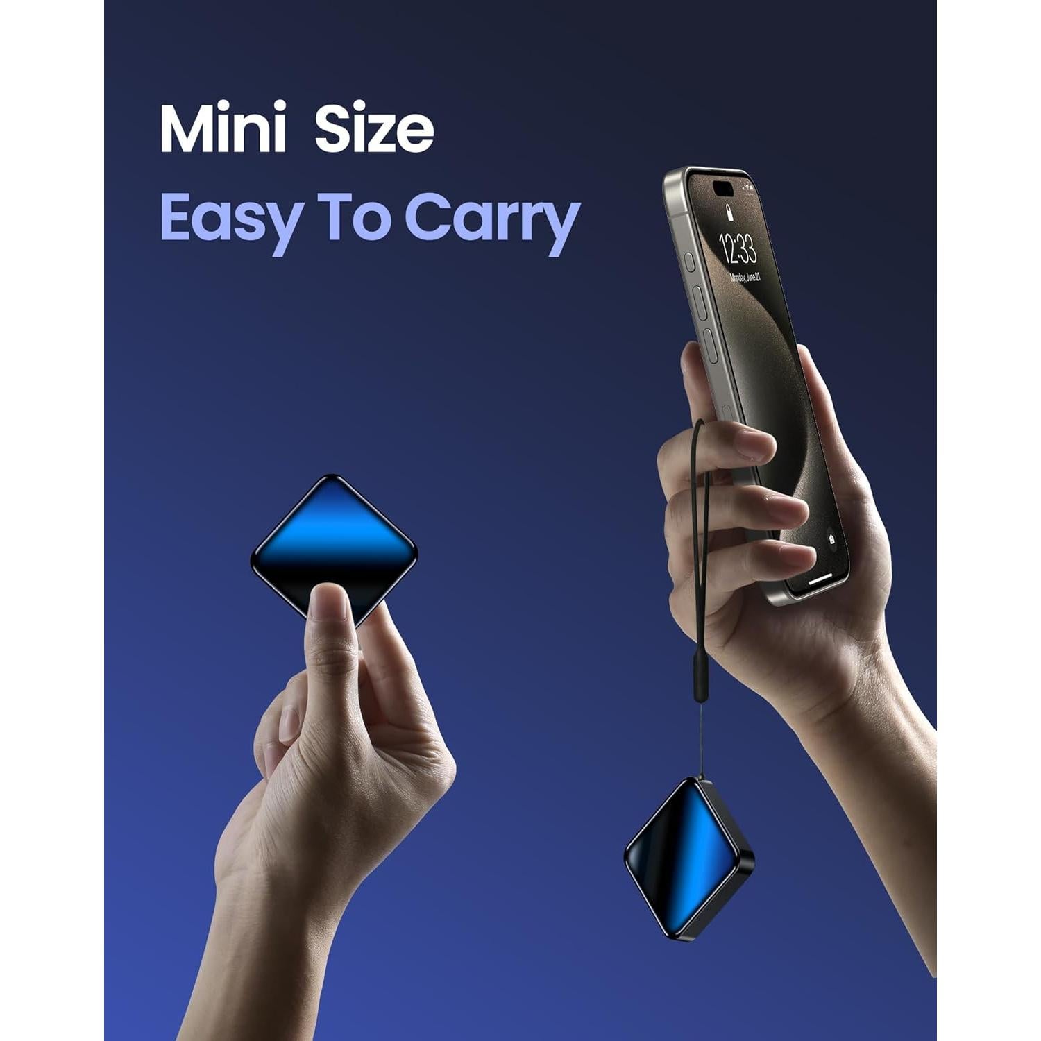 Banco de Energía 10000mAh Mini Cargador Rápido USB-C Negro