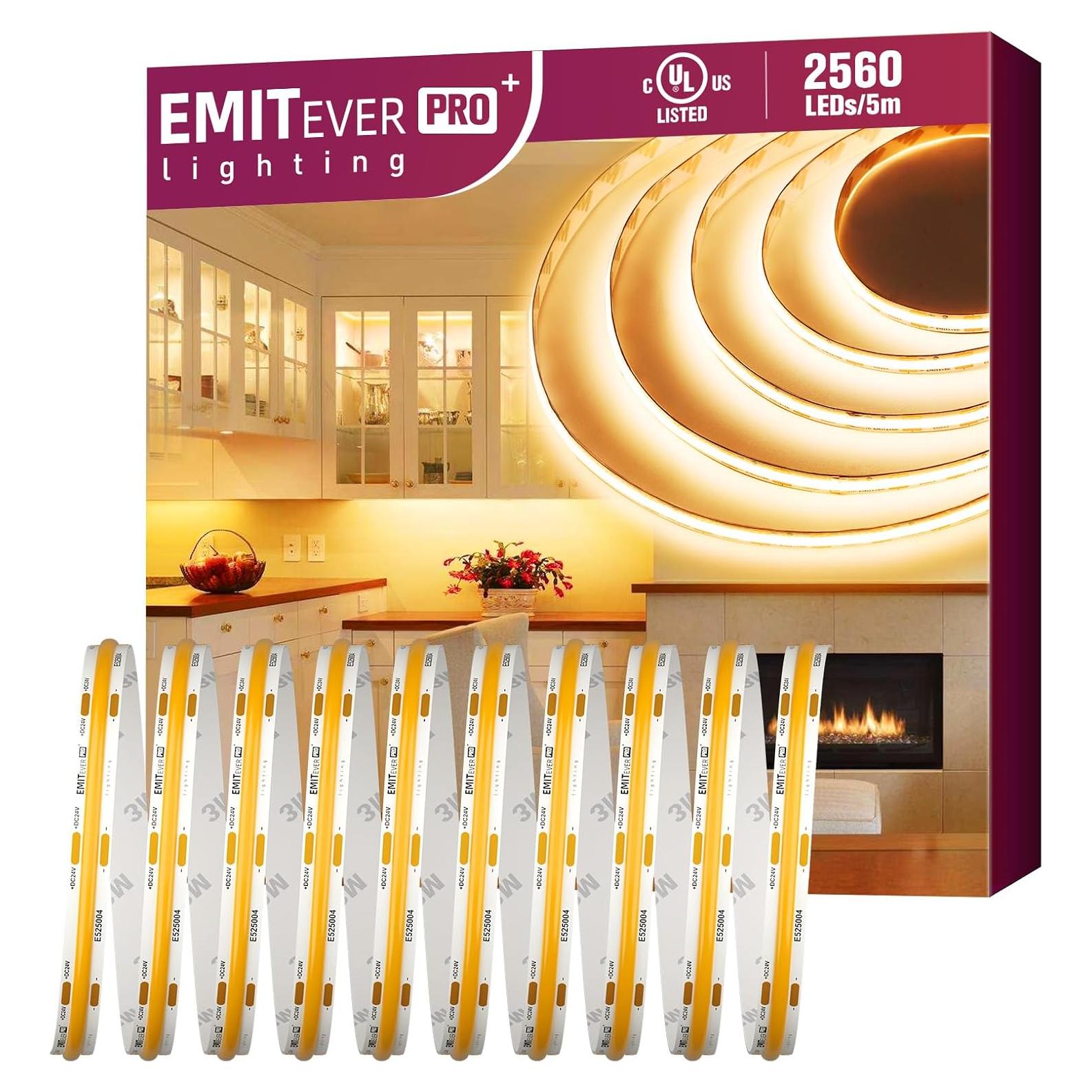 Cinta de Luz LED COB Dimmable EMITEVER 5m 2700K 156 LEDs/ft