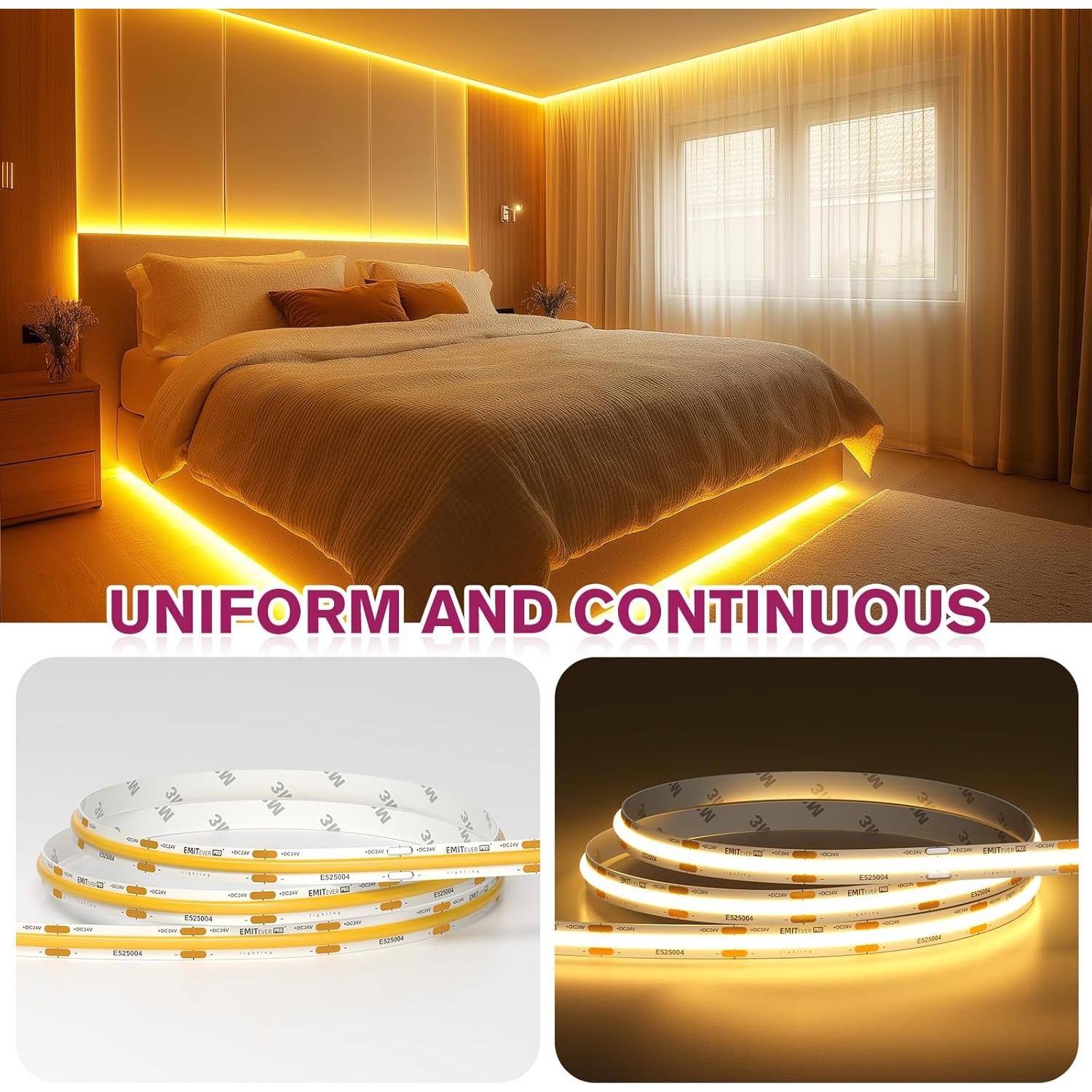 Cinta de Luz LED COB Dimmable EMITEVER 5m 2700K 156 LEDs/ft