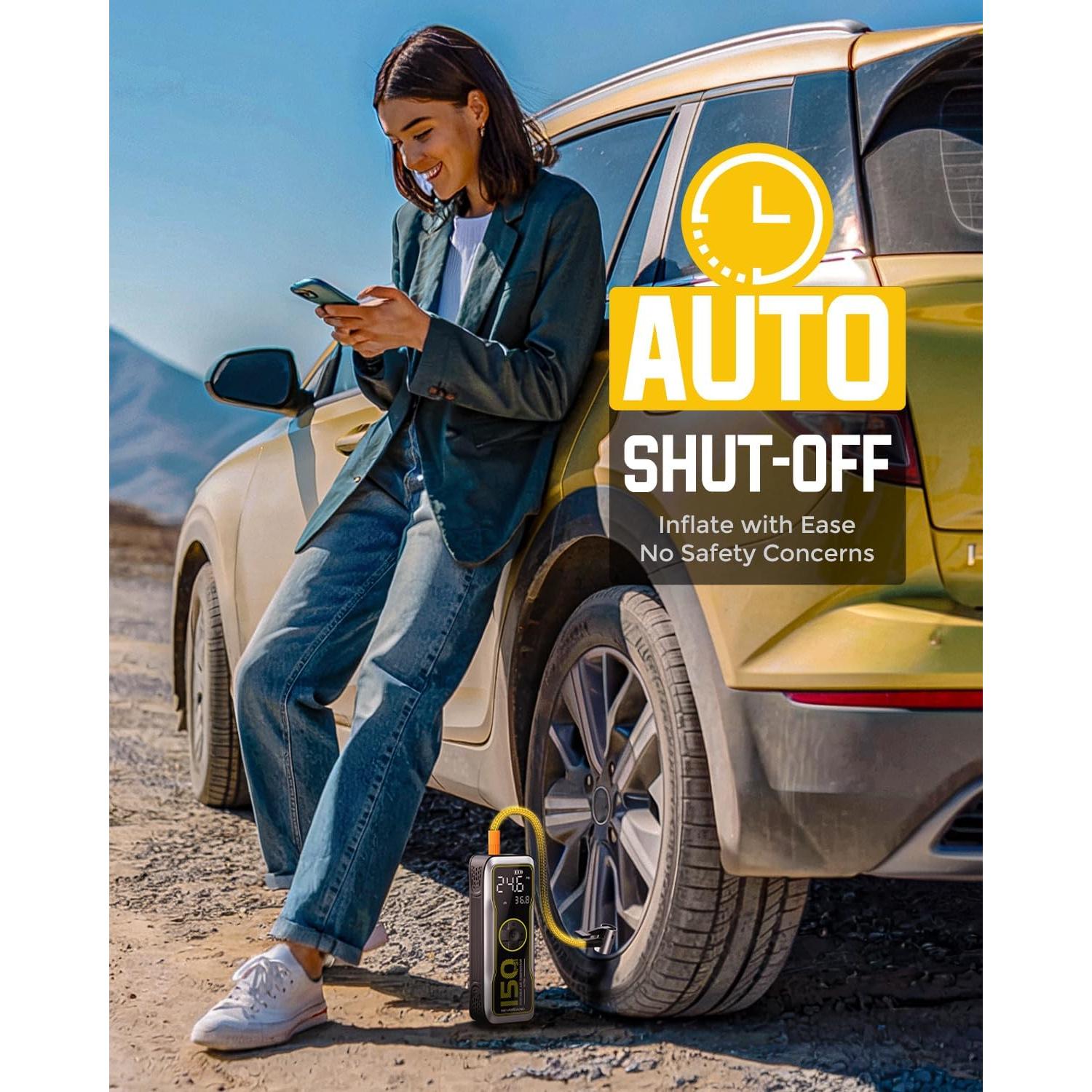 Compresor de Aire Portátil NEVERLAND 12V 16000mAh 150PSI