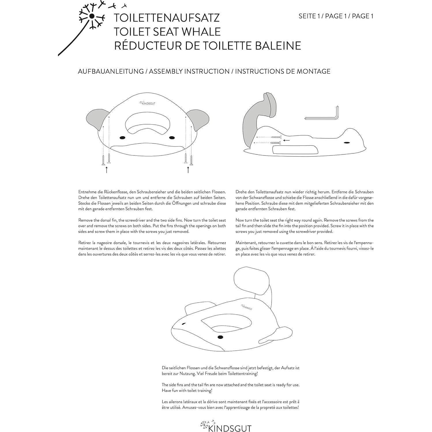 Asiento de Entrenamiento para Inodoro Kindsgut Ballena Lila