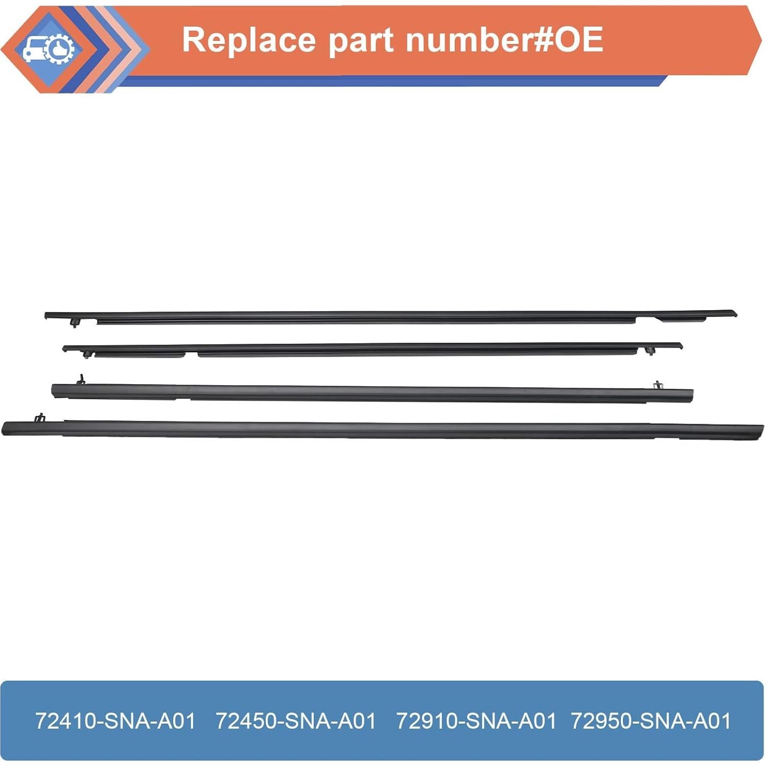 Sello Weatherstrip Ventana Exterior ZONFANT Honda Civic 2006-2011