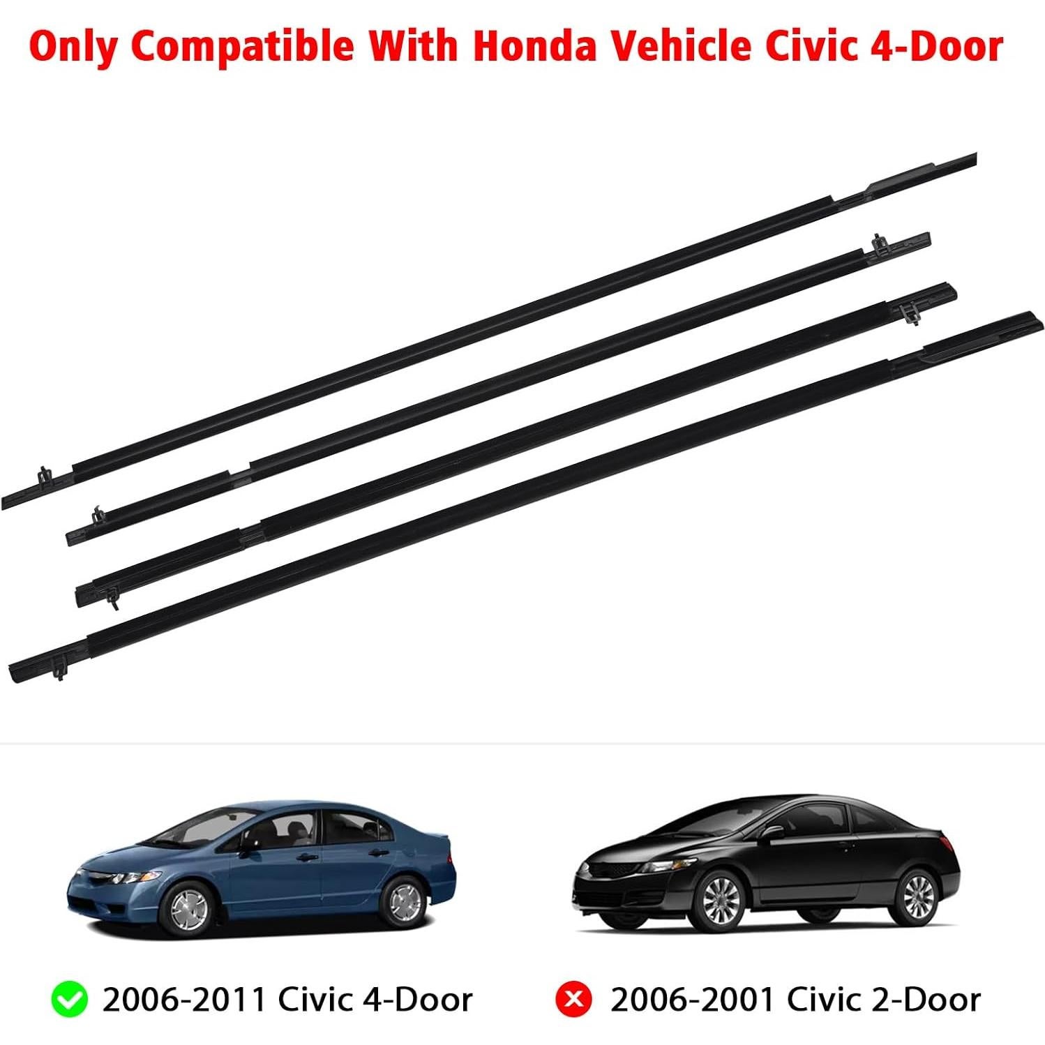 Sello Weatherstrip Ventana Exterior ZONFANT Honda Civic 2006-2011