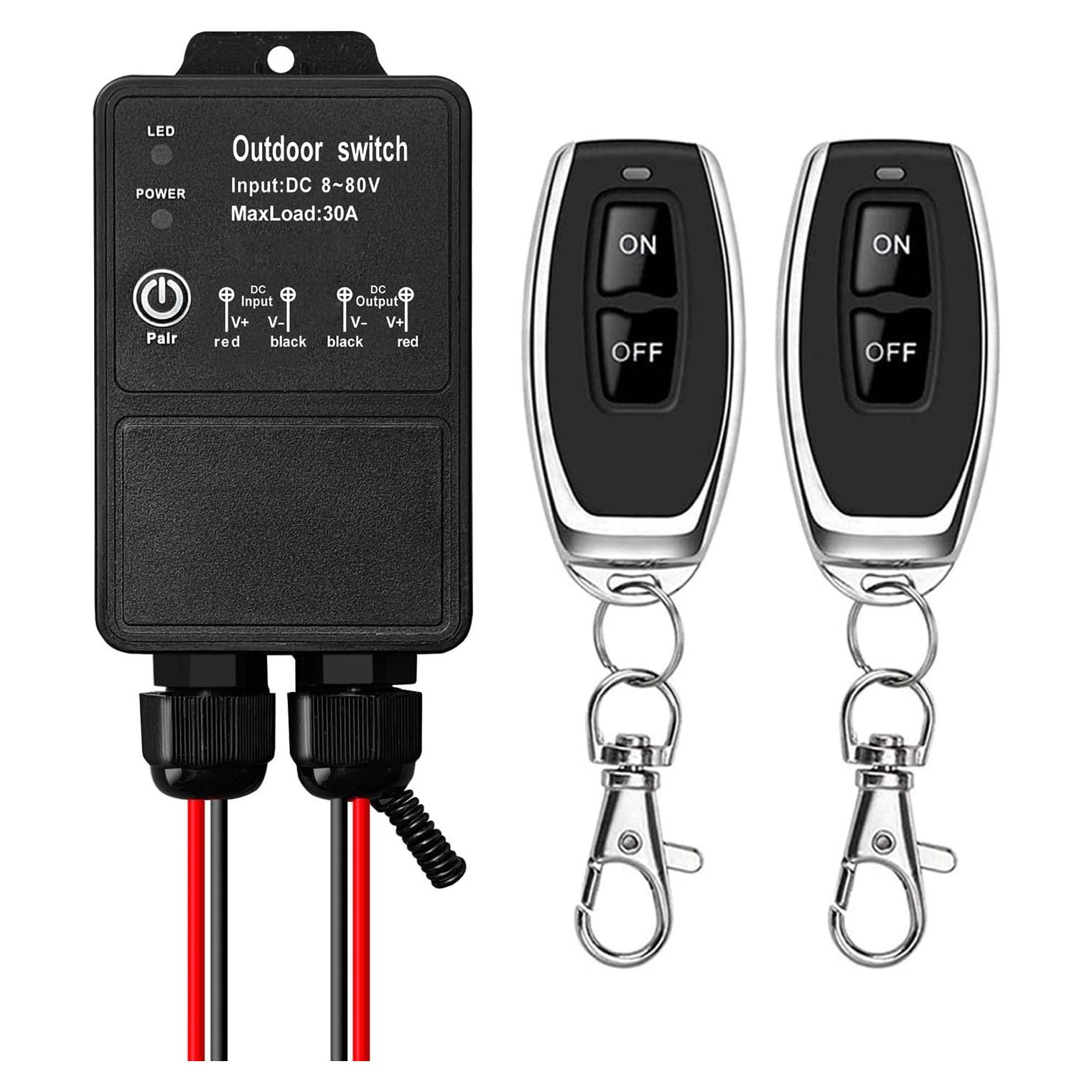 Interruptor Remoto Inalámbrico Impermeable DieseRC 30A 8V-80V