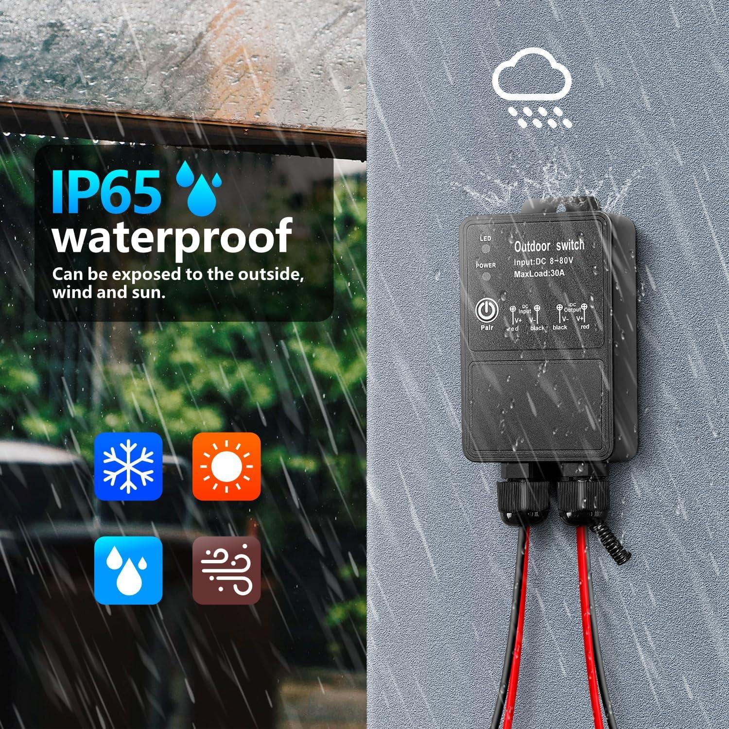 Interruptor Remoto Inalámbrico Impermeable DieseRC 30A 8V-80V