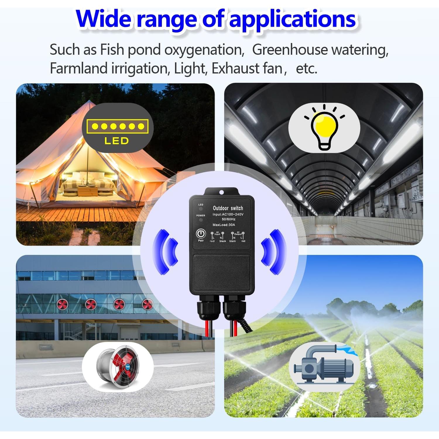 Interruptor Remoto Inalámbrico Impermeable DieseRC 30A 8V-80V