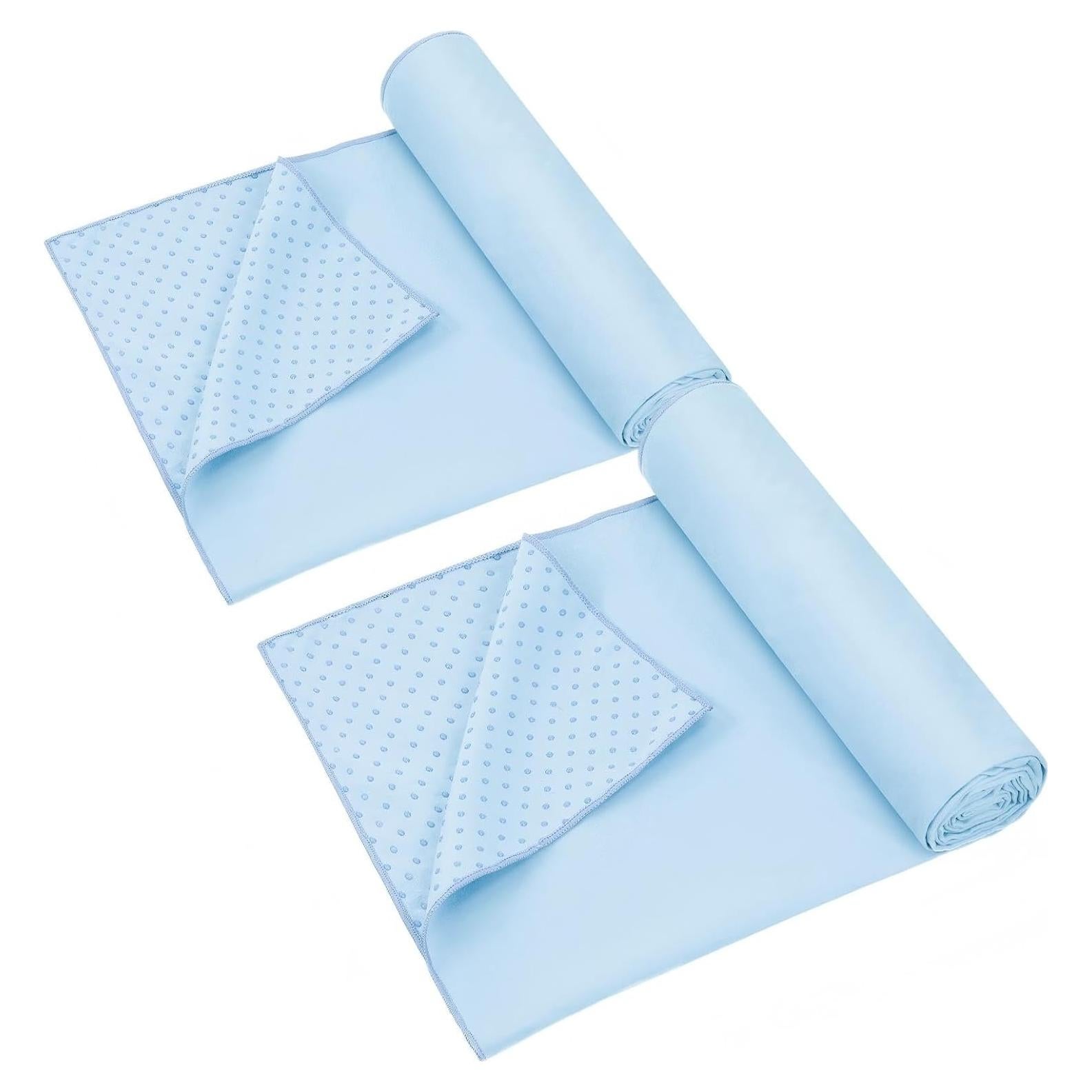 Toallas de Yoga Antideslizantes Peryiter 2 Pack 182x61cm Azul