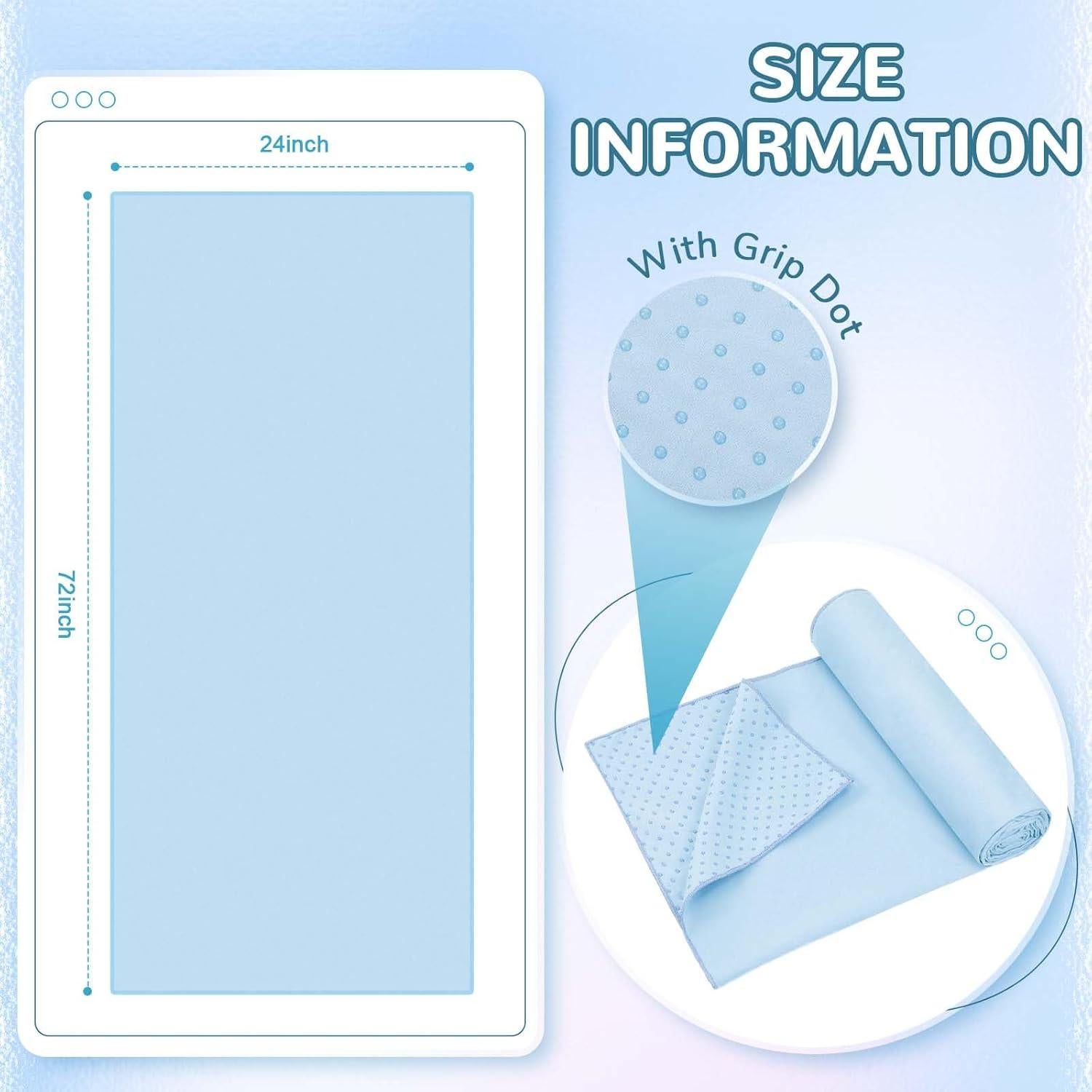 Toallas de Yoga Antideslizantes Peryiter 2 Pack 182x61cm Azul