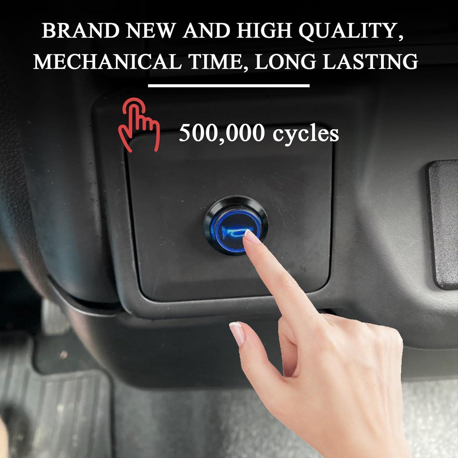 Interruptor de Botón Momentáneo FSTURIOS 16mm Azul 12V