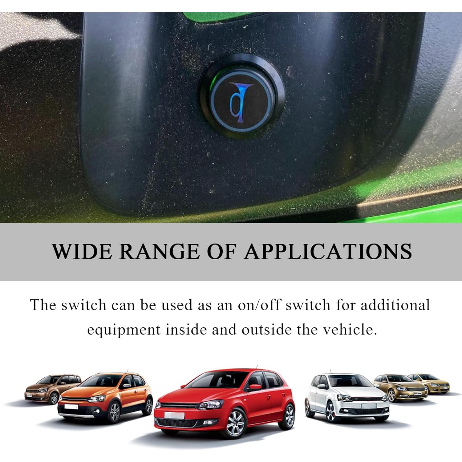 Interruptor de Botón Momentáneo FSTURIOS 16mm Azul 12V