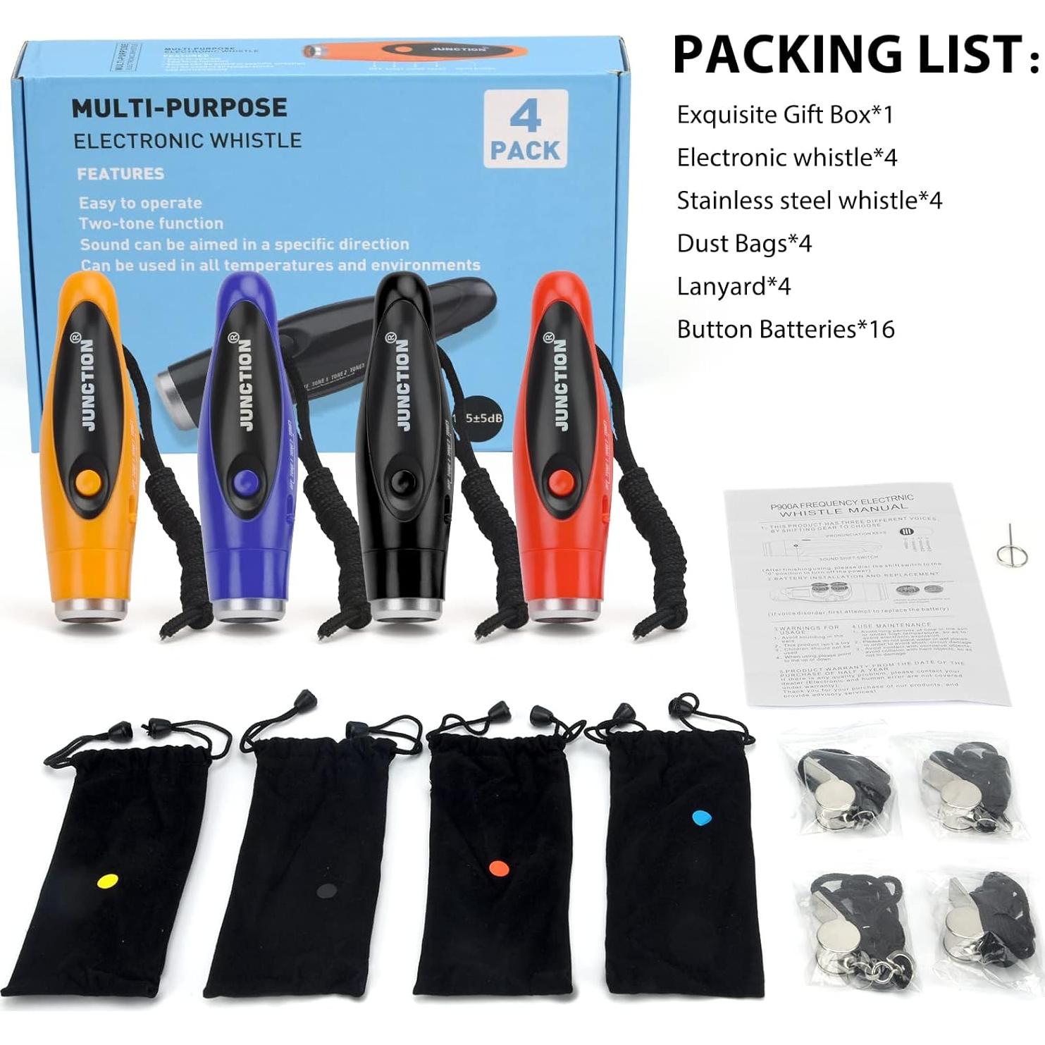 Silbatos Electrónicos Xflyee 4 Pack Alto Volumen 3 Tonos