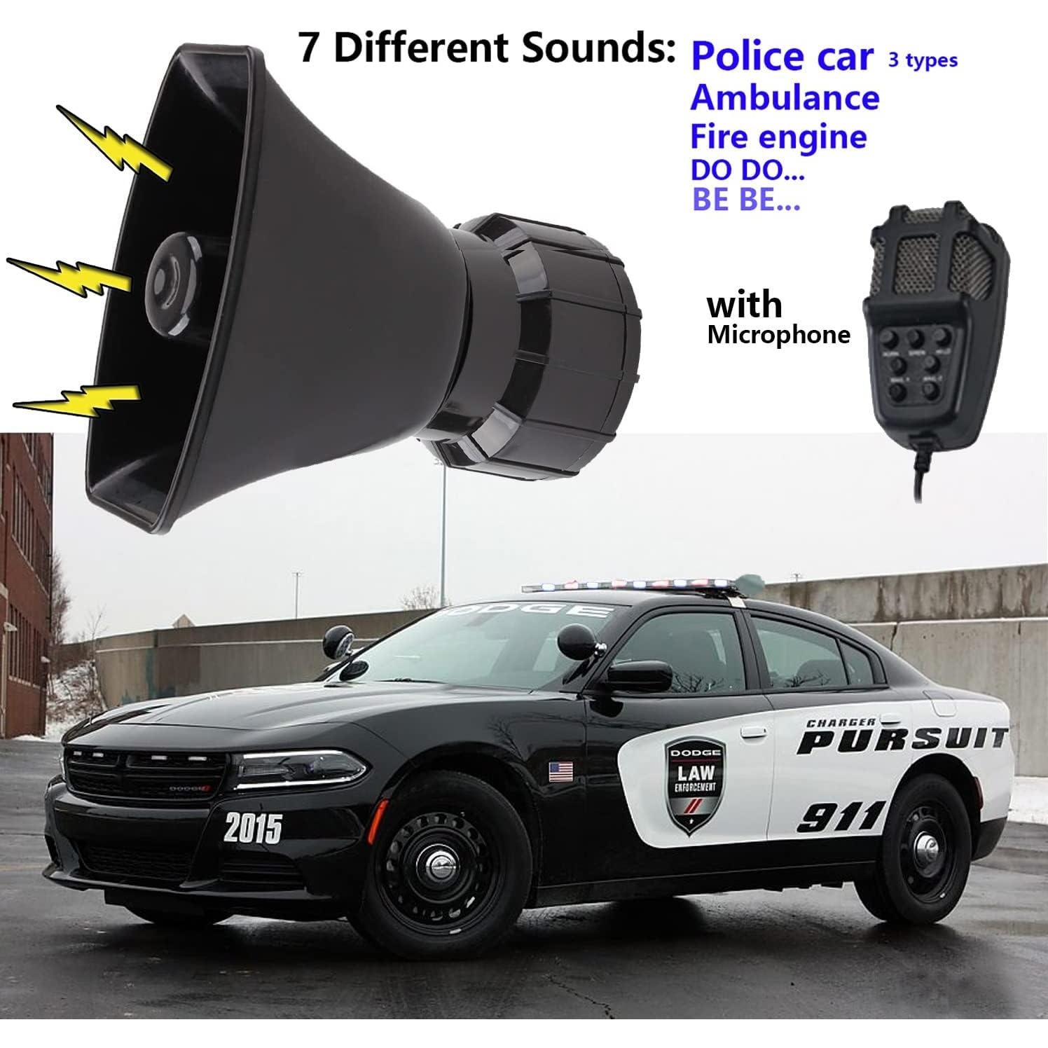 Sistema de Micrófono y Altavoz de Sirena BANHAO 100W 12V