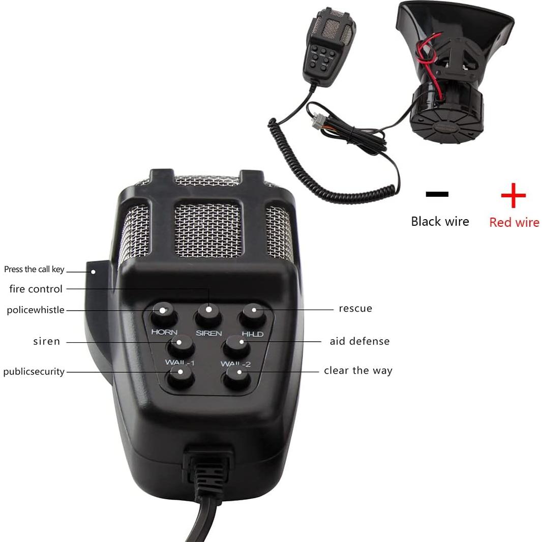 Sistema de Micrófono y Altavoz de Sirena BANHAO 100W 12V