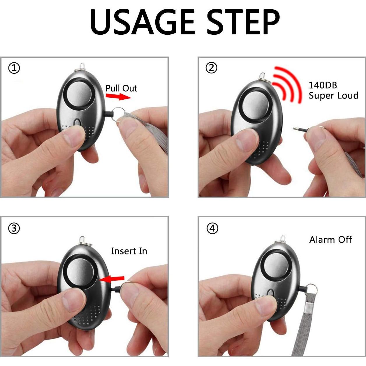 Alarma Personal de Seguridad TAIKER YL-026-10 140DB 357g