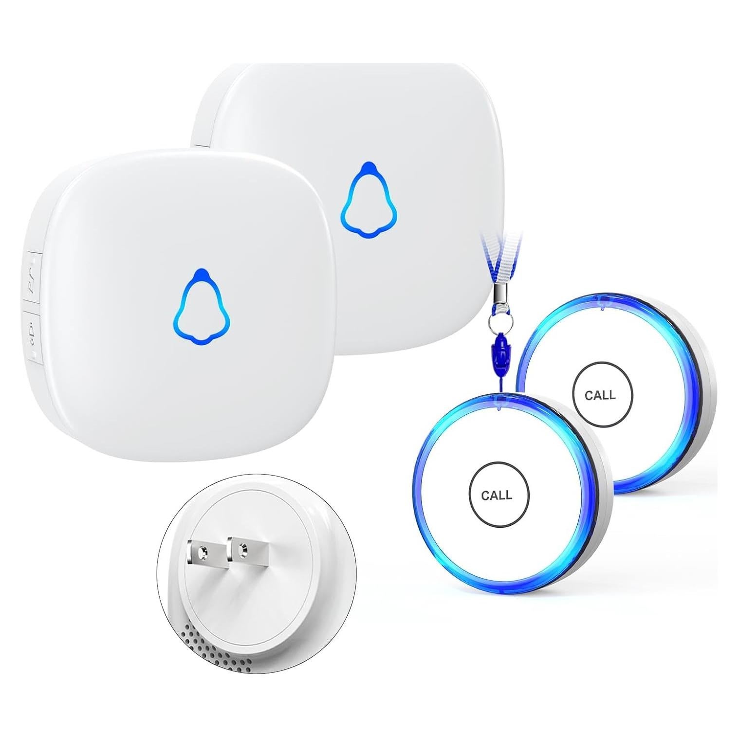 Botón de Alarma Inalámbrico Genérico para Cuidador - 2 Receptores