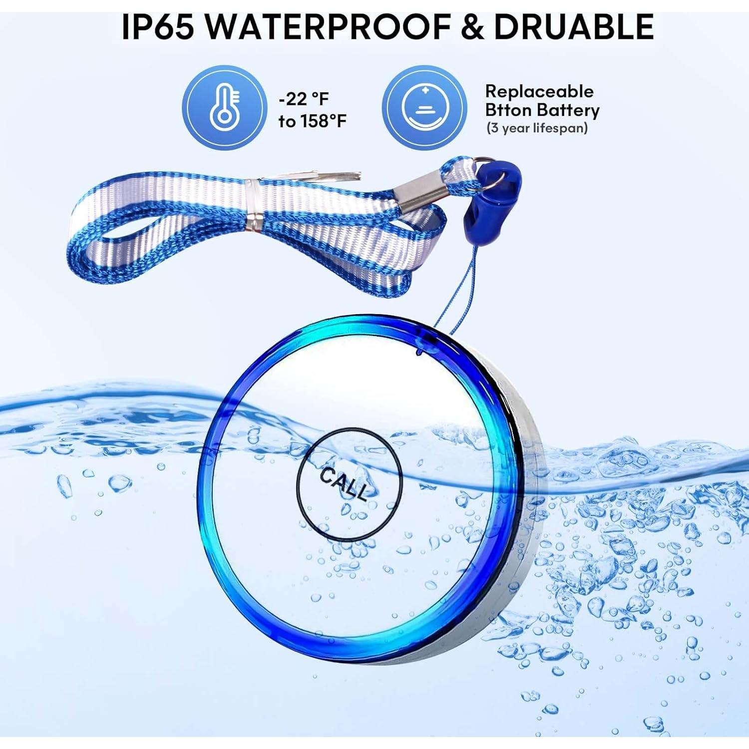 Botón de Alarma Inalámbrico Genérico para Cuidador - 2 Receptores