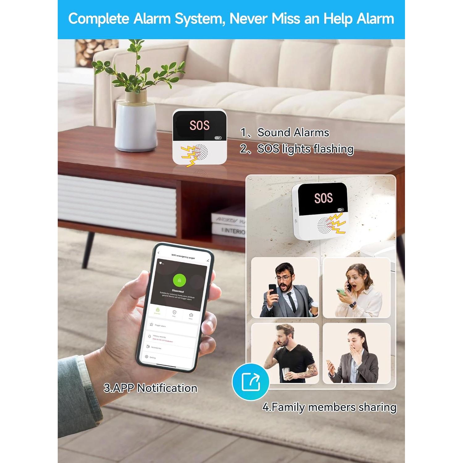 Paquete de 3 Botones de Llamada Inalámbricos LORA CF100-3P