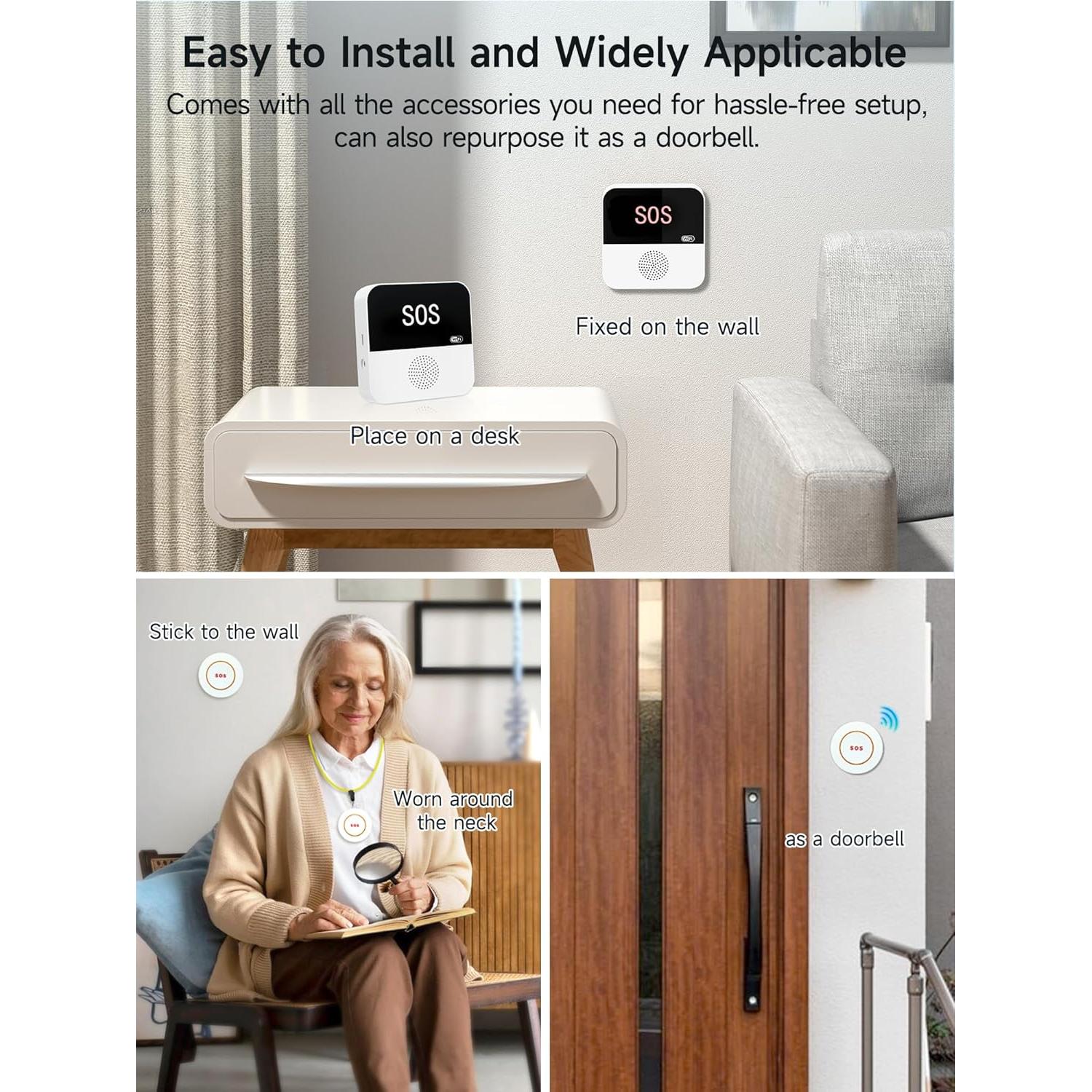 Paquete de 3 Botones de Llamada Inalámbricos LORA CF100-3P