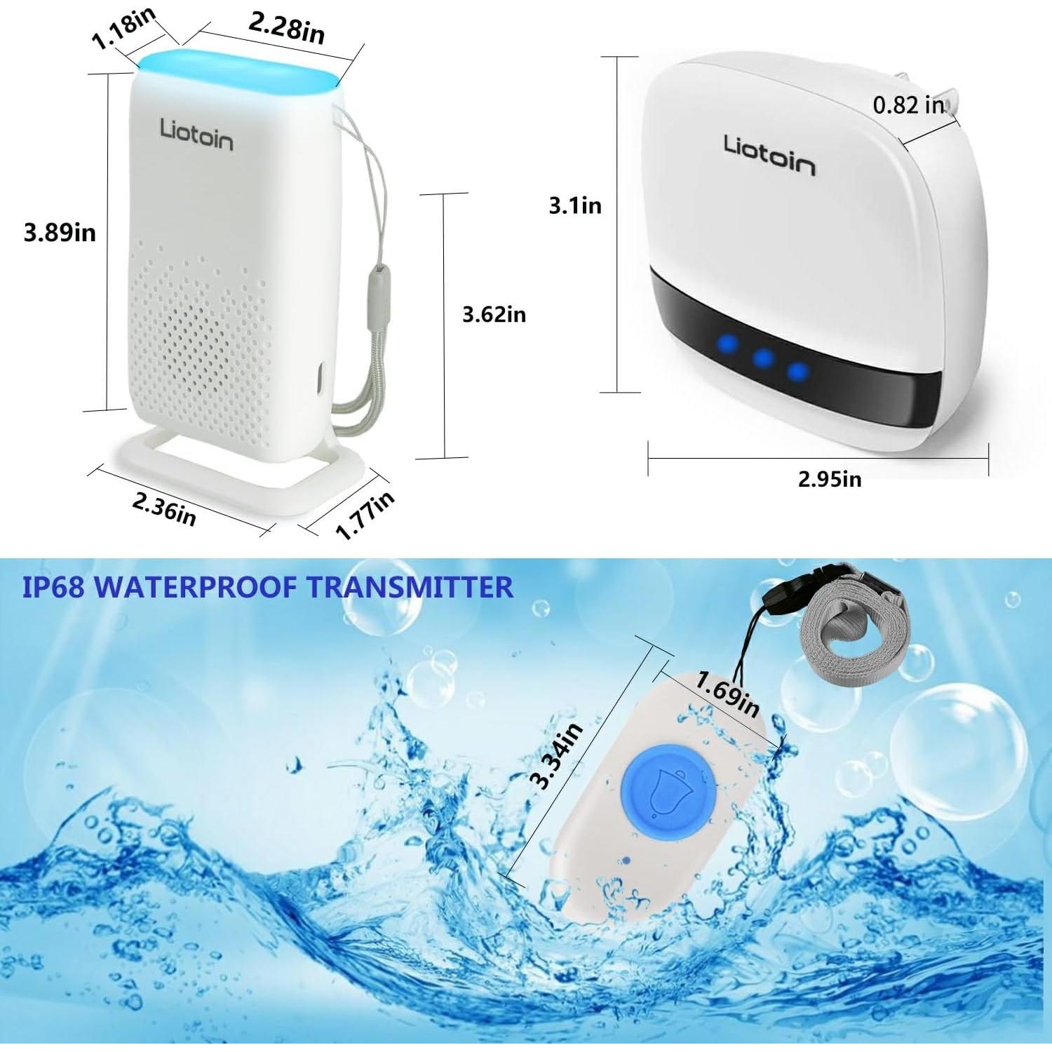 Sistema de Alerta Inalámbrico Liotoin para Cuidadores 2 Botones