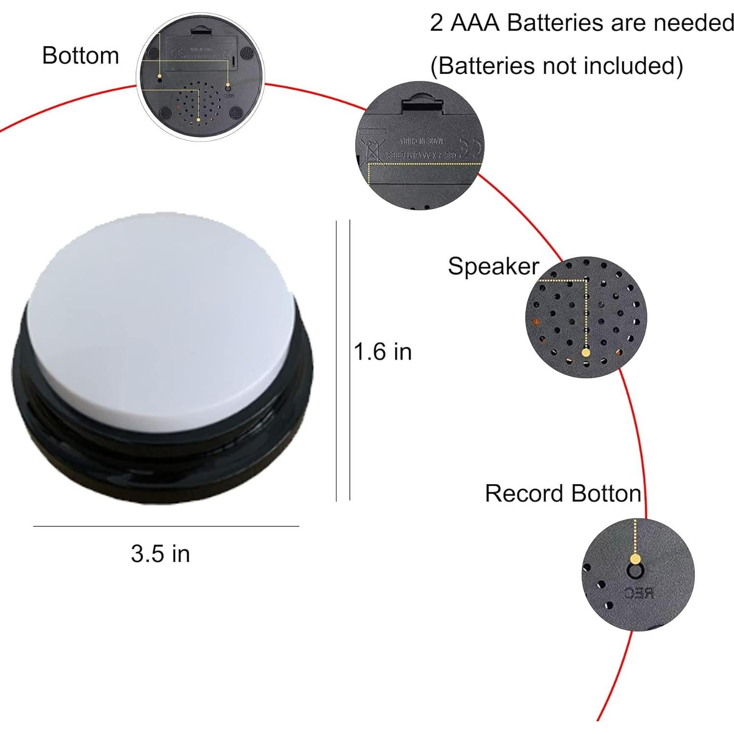 Botones de Grabación de Voz para Perros Bifofo - 4 Paquete