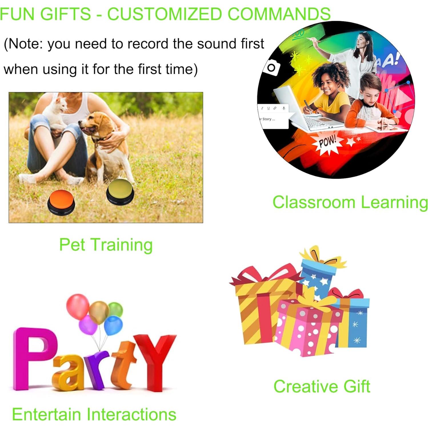 Botones de Grabación de Voz para Perros Bifofo - 4 Paquete