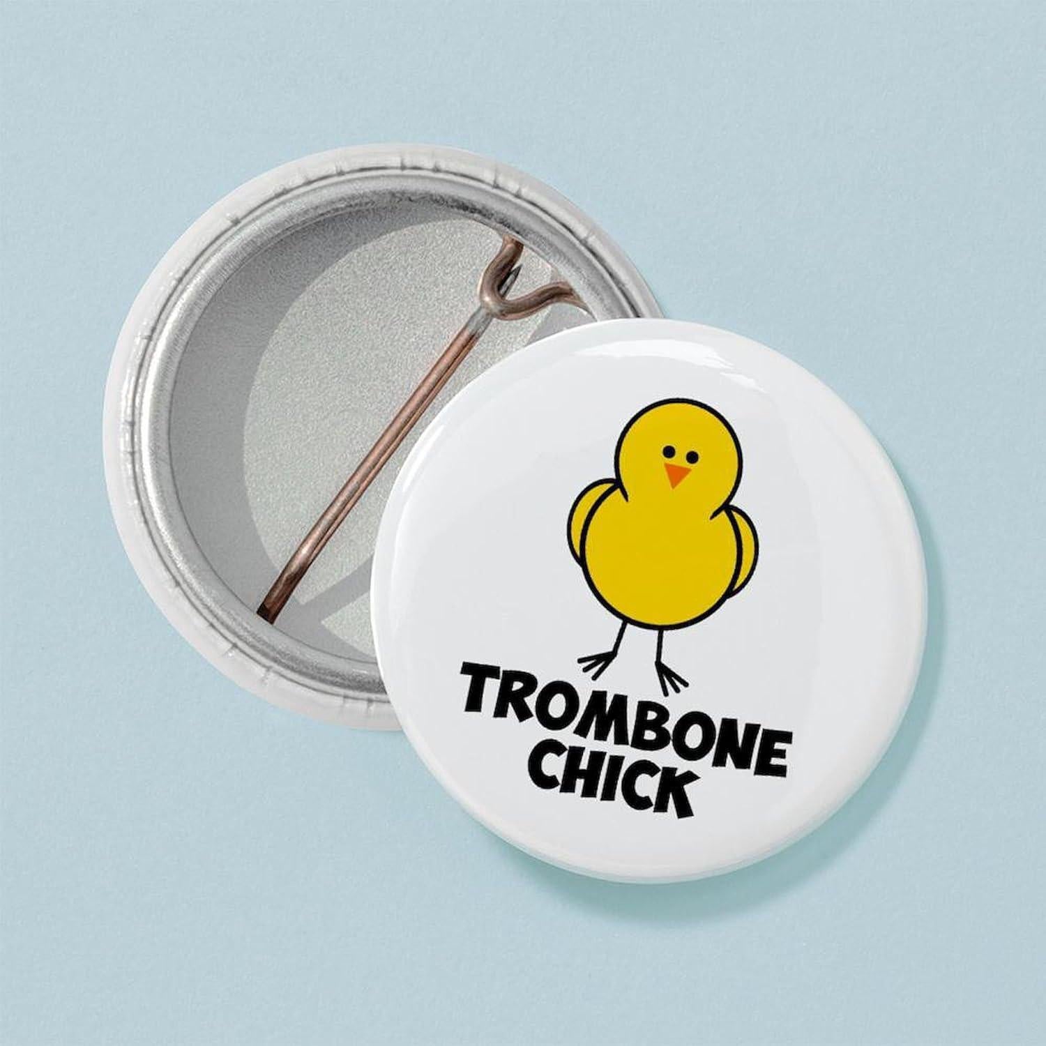 Botón Mini Redondo Trombone Chick 2.54 cm - CafePress