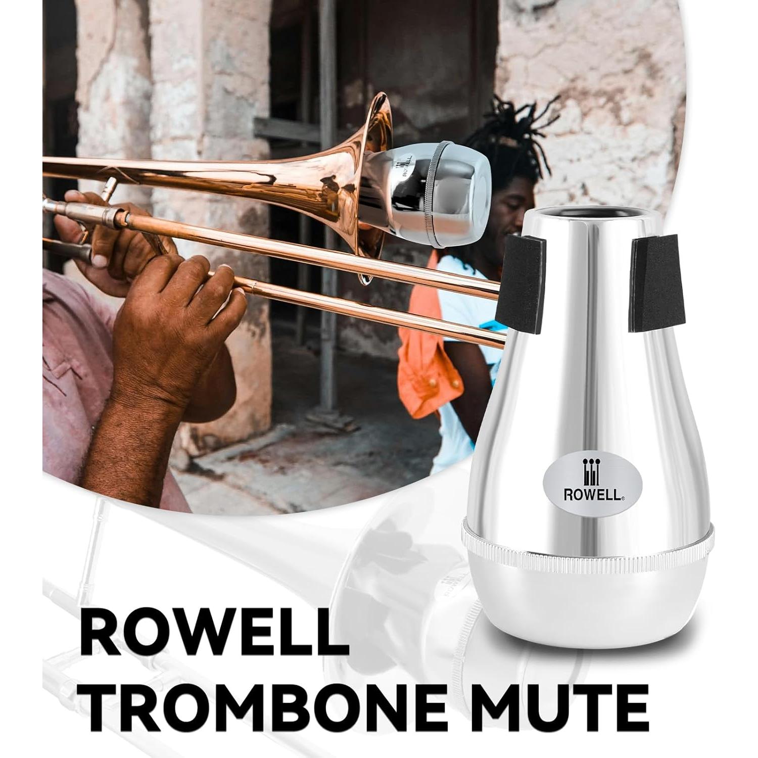 Silenciador de Trombón ROWELL TMBN - ABS Plateado Ligero