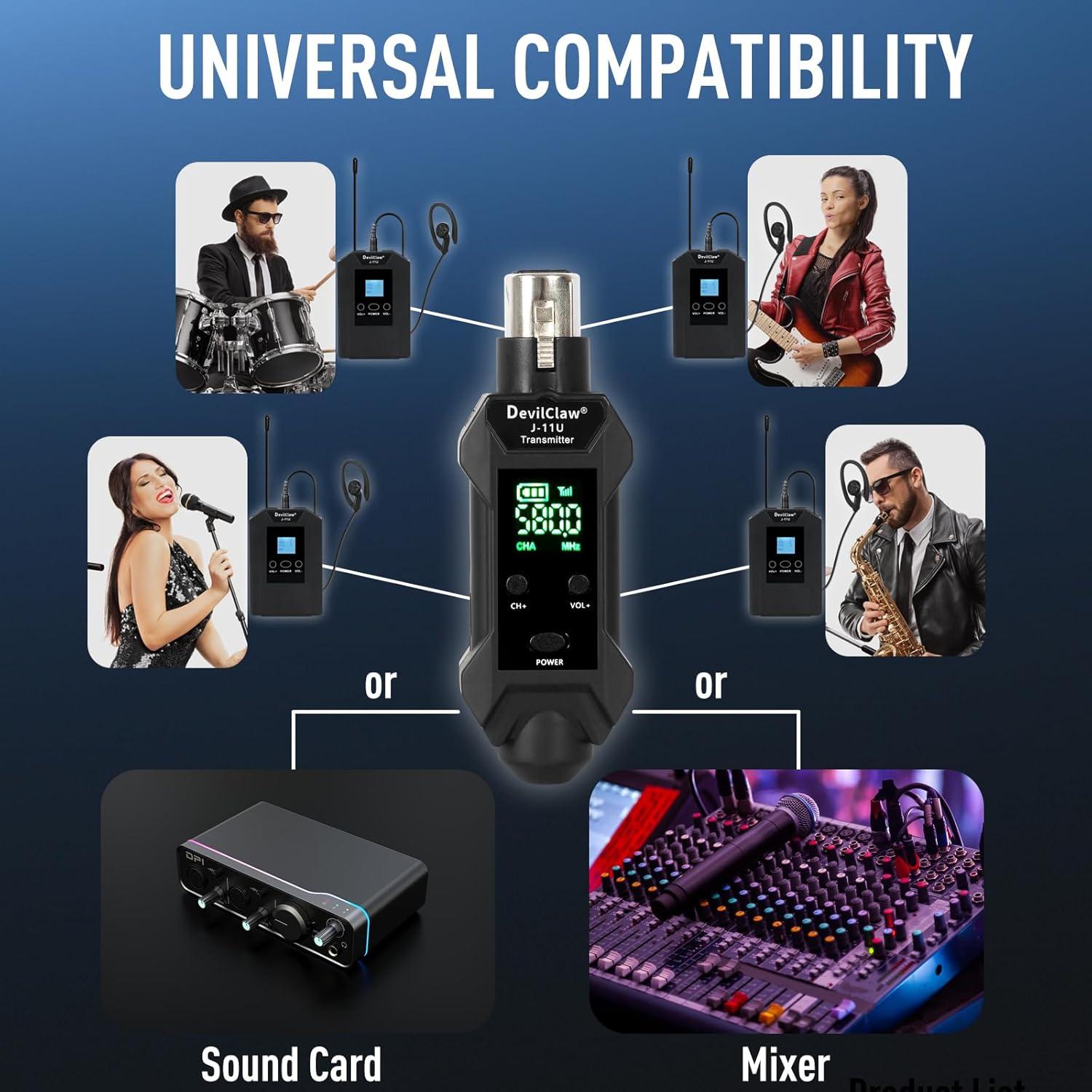 Sistema In Ear Inalámbrico Devilclaw USJ-11U para Guitarra