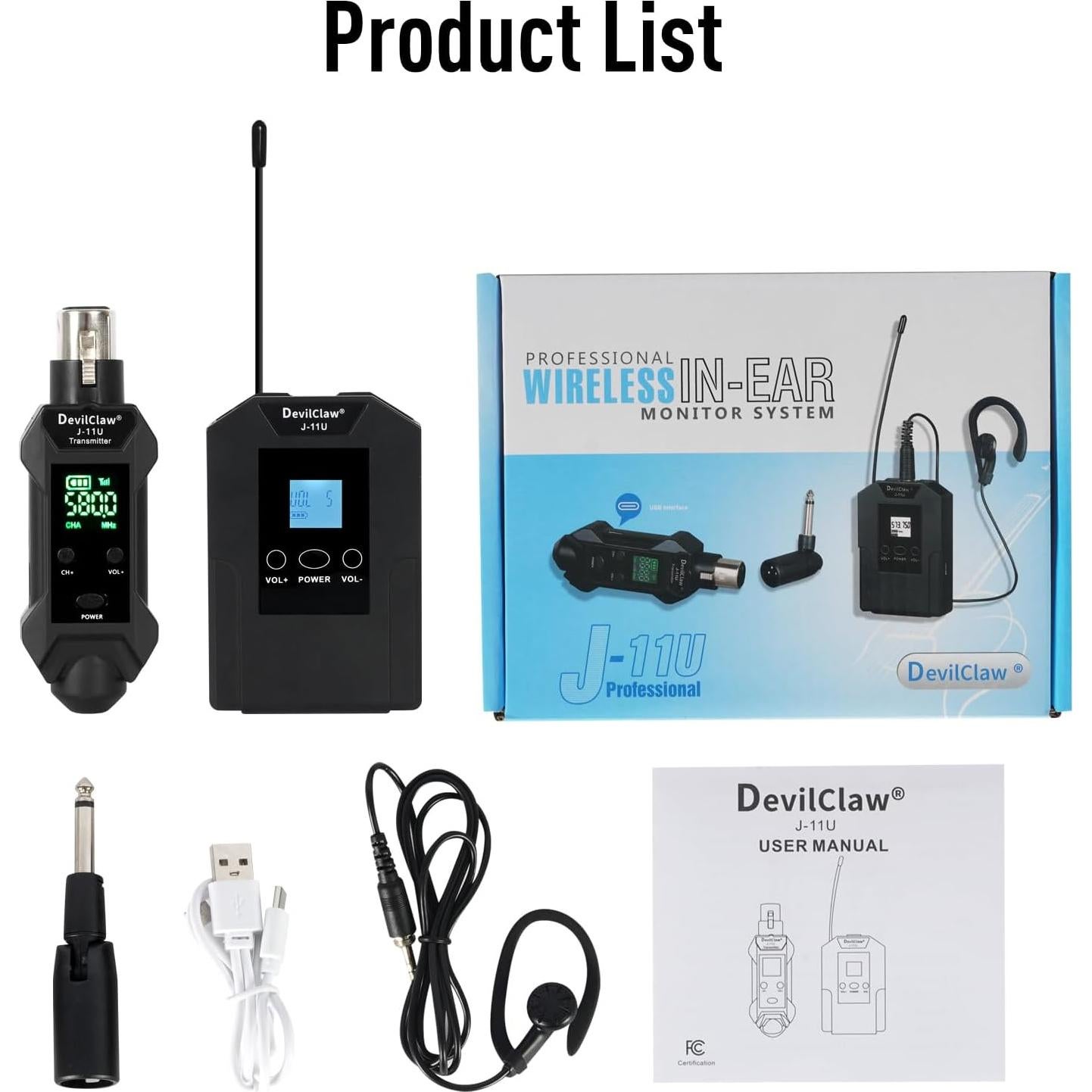 Sistema In Ear Inalámbrico Devilclaw USJ-11U para Guitarra