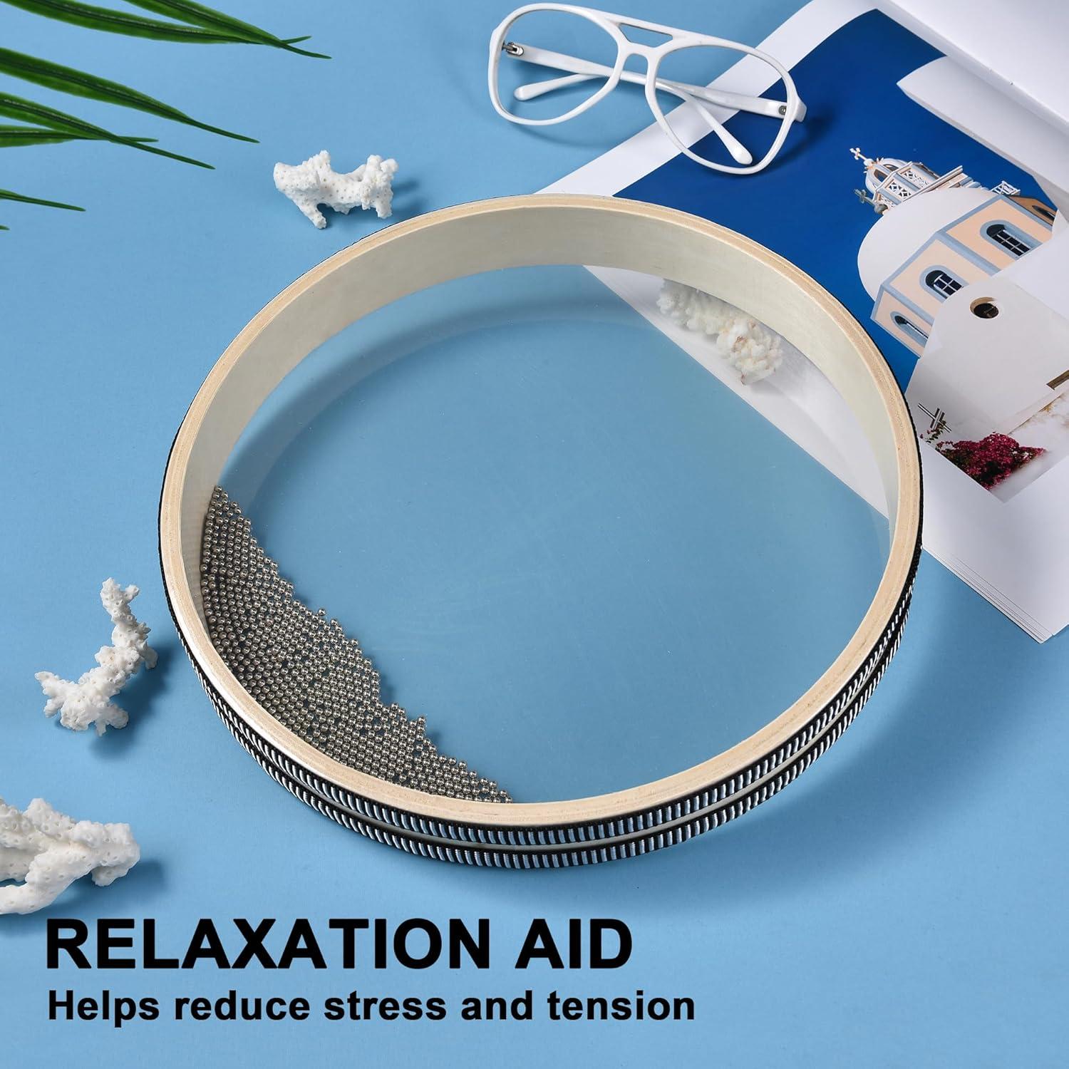 Tambor Oceánico MIHEY 20.32 cm de Perlas de Onda para Relajación