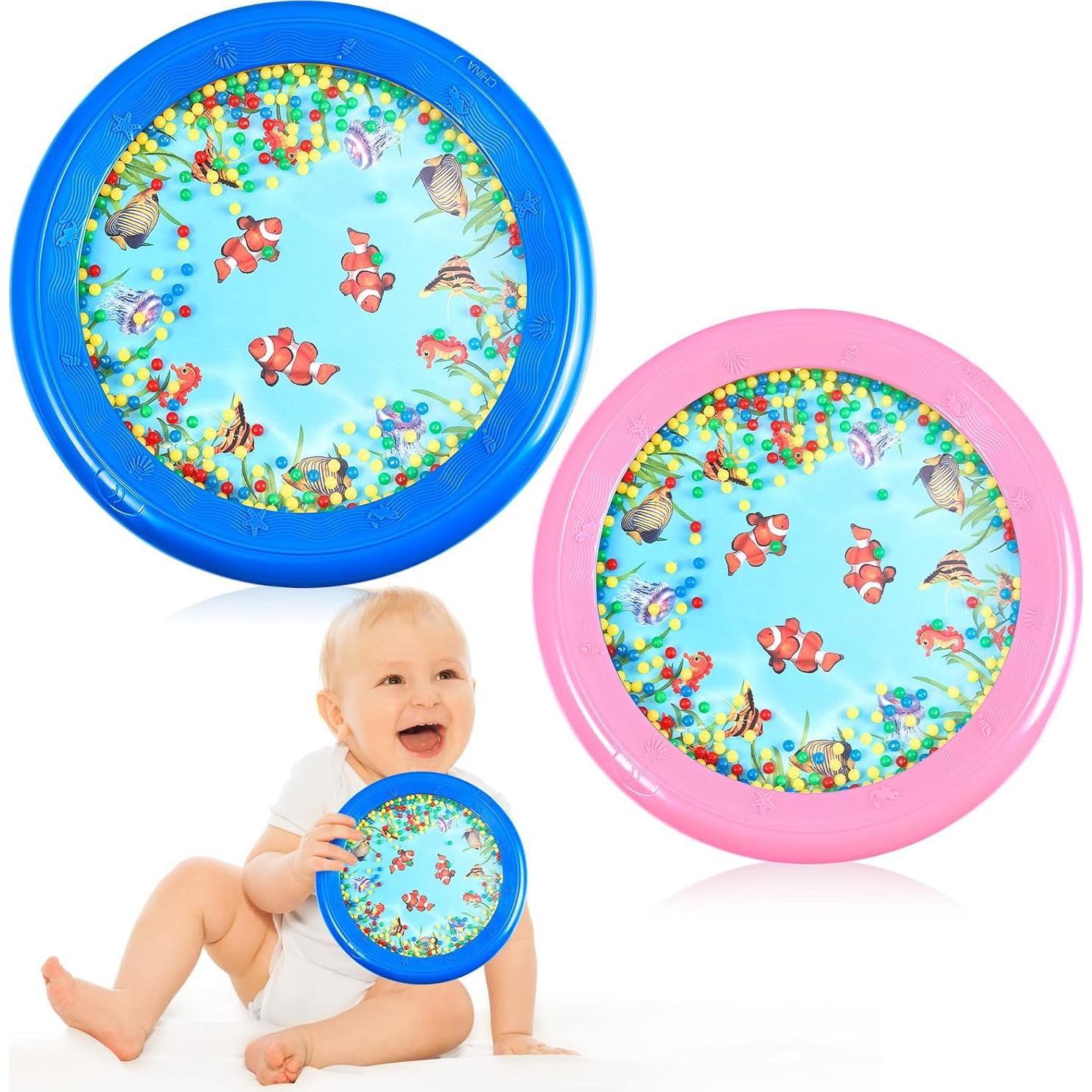 2 Tambores Oceánicos Deekin Rosa y Azul 7 y 8 Pulgadas