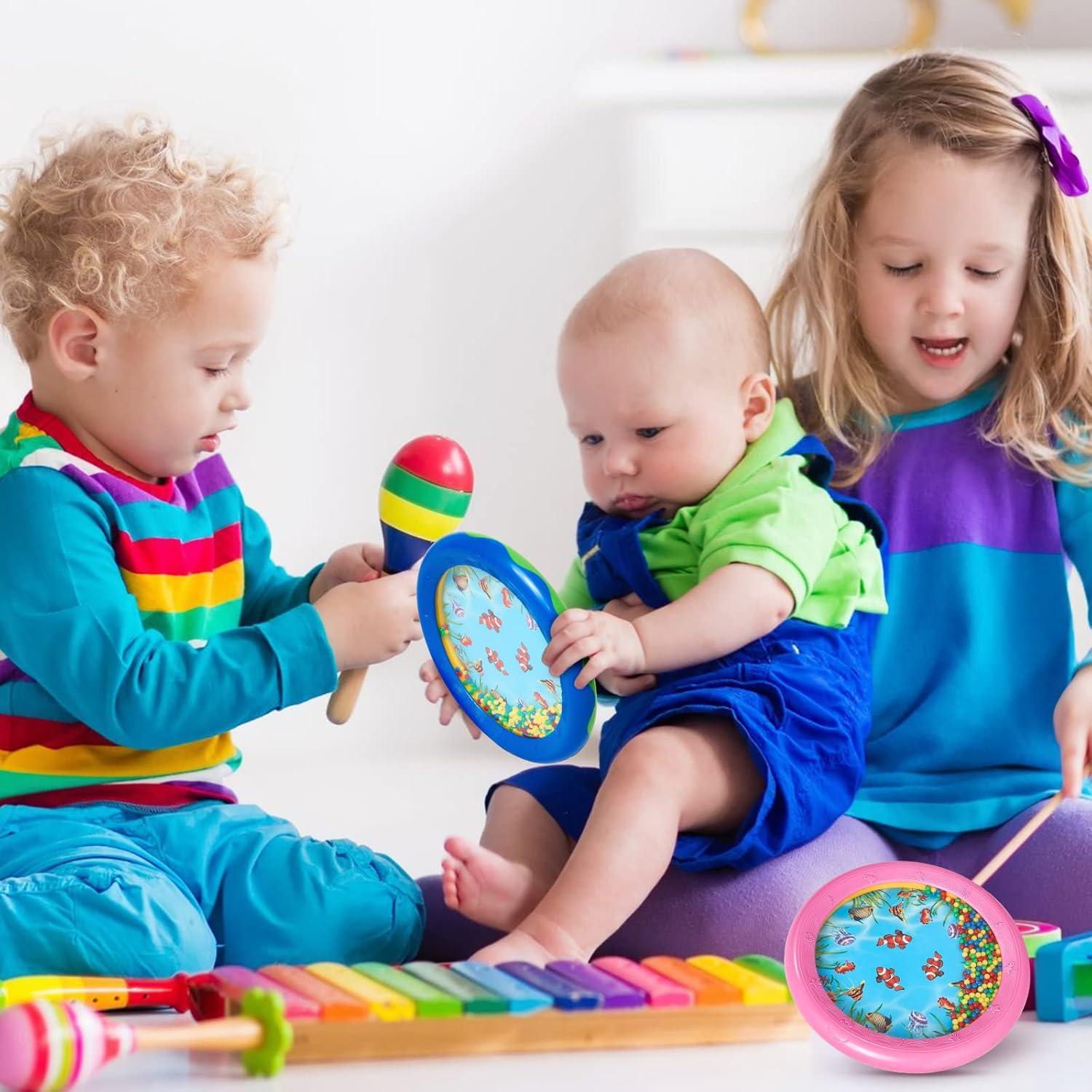 2 Tambores Oceánicos Deekin Rosa y Azul 7 y 8 Pulgadas