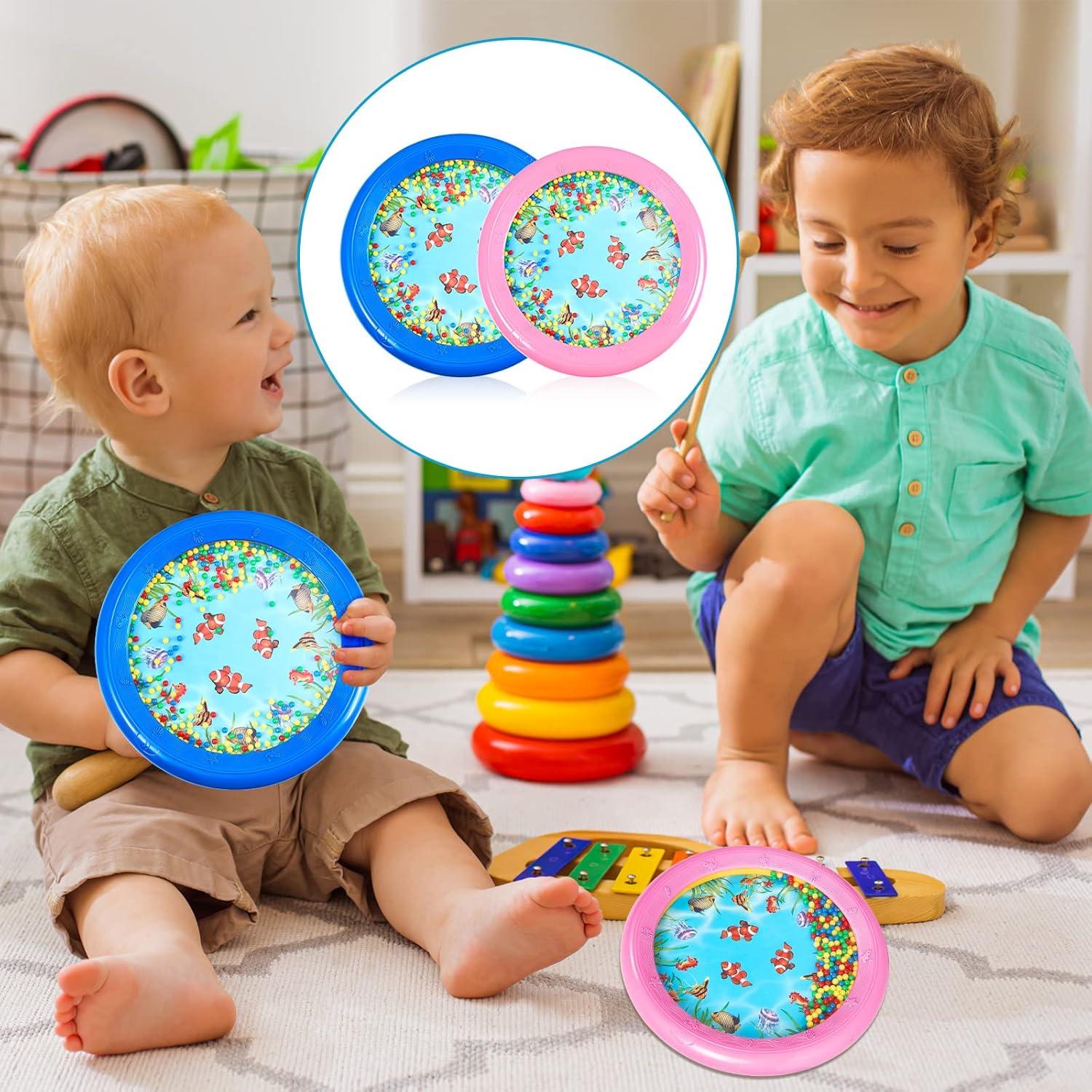 2 Tambores Oceánicos Deekin Rosa y Azul 7 y 8 Pulgadas