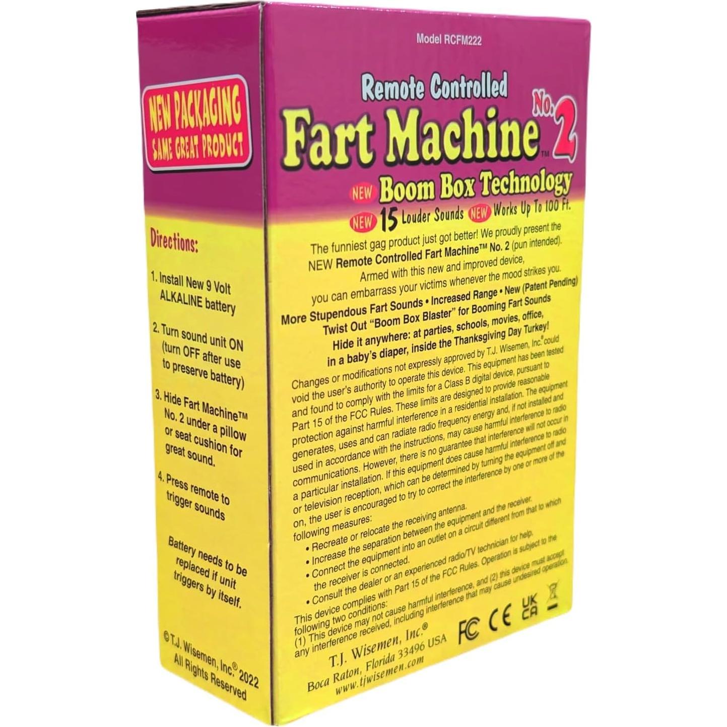 Máquina de Pedos Controlada por Remoto T.J. Wisemen - 15 Sonidos