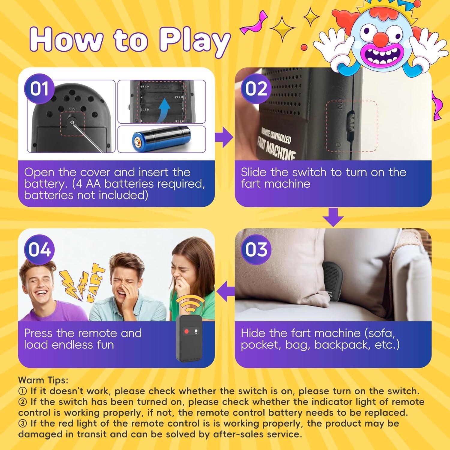 Máquina de Pedos Control Remoto Biottro - Juguete de Broma