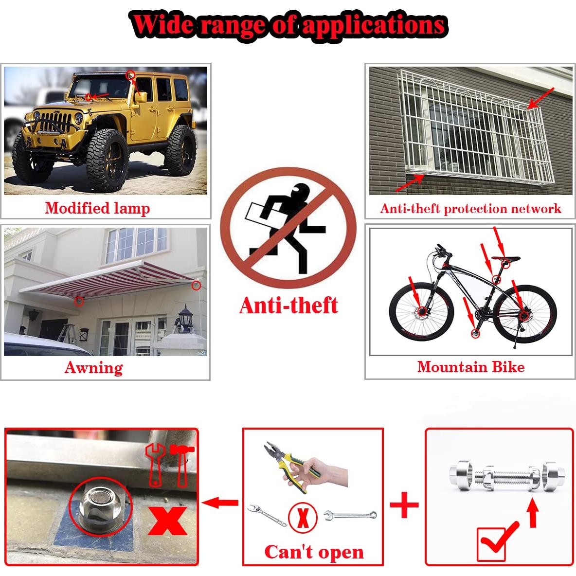 Tuercas de bloqueo antirrobo VOSANTU M6 P1.0 Acero Inoxidable