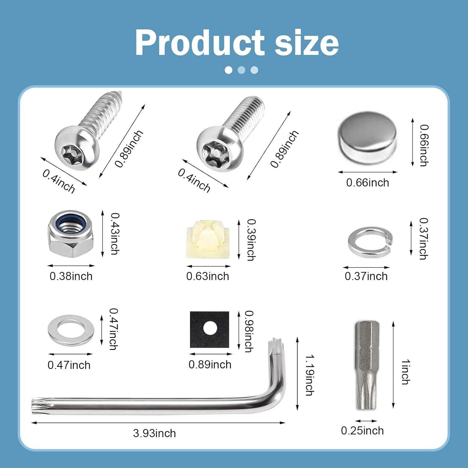 Tornillos Antirrobo para Placas de Licencia Zikefest M6 20mm