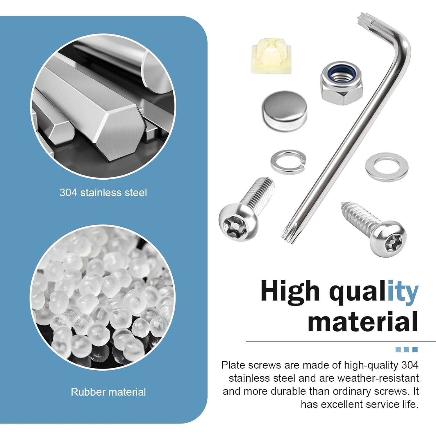 Tornillos Antirrobo para Placas de Licencia Zikefest M6 20mm