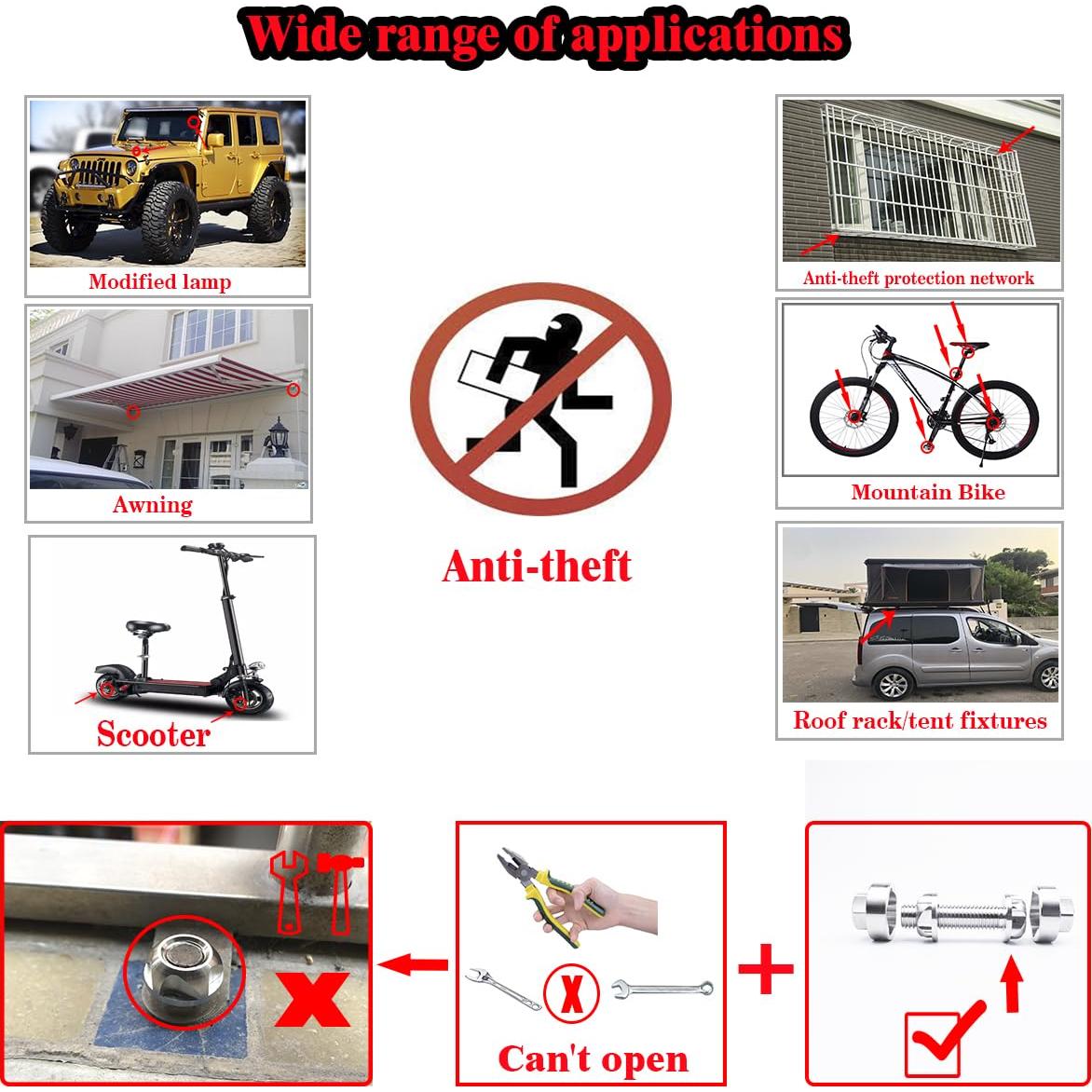 Tuerca de Seguridad Anti-Robo M6 VOSANTU Acero Inoxidable
